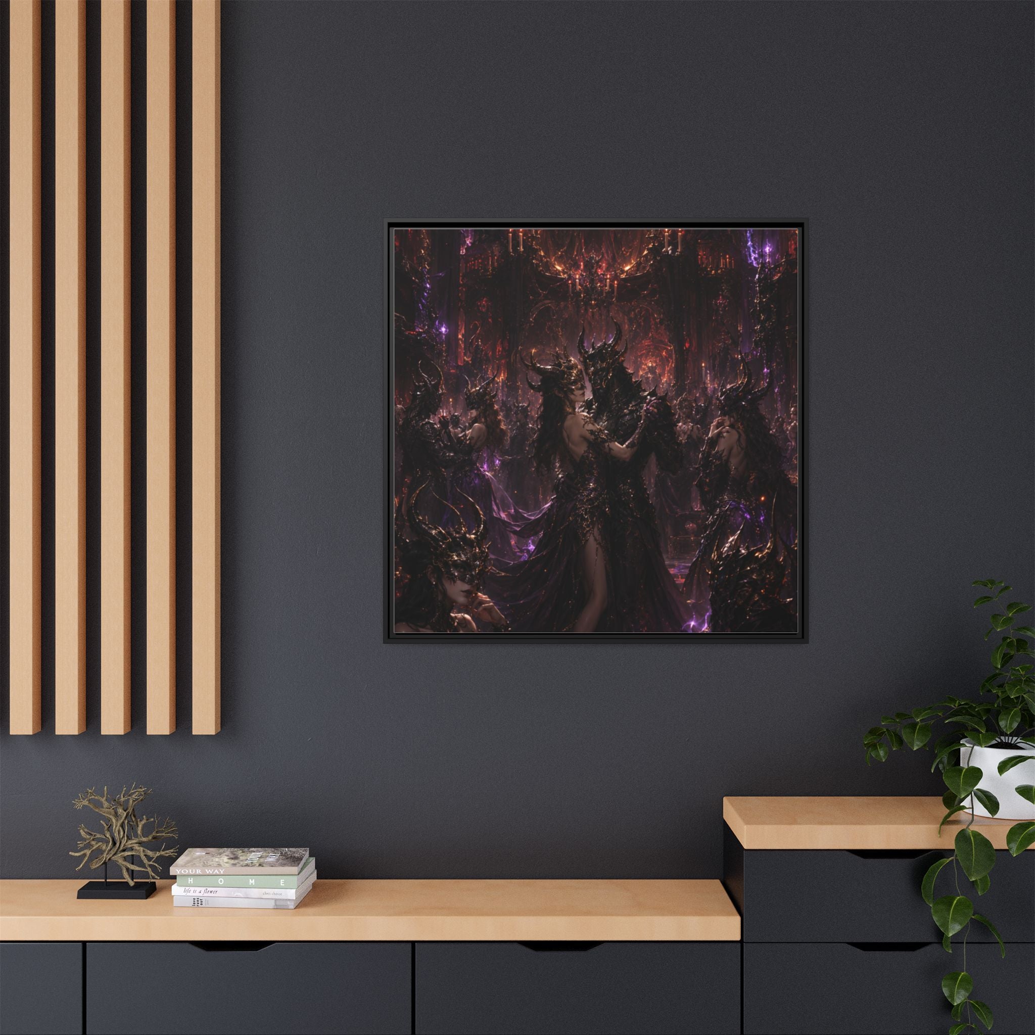 Framed Matte Canvas — Dark Fantasy Demon Lord Wall Art