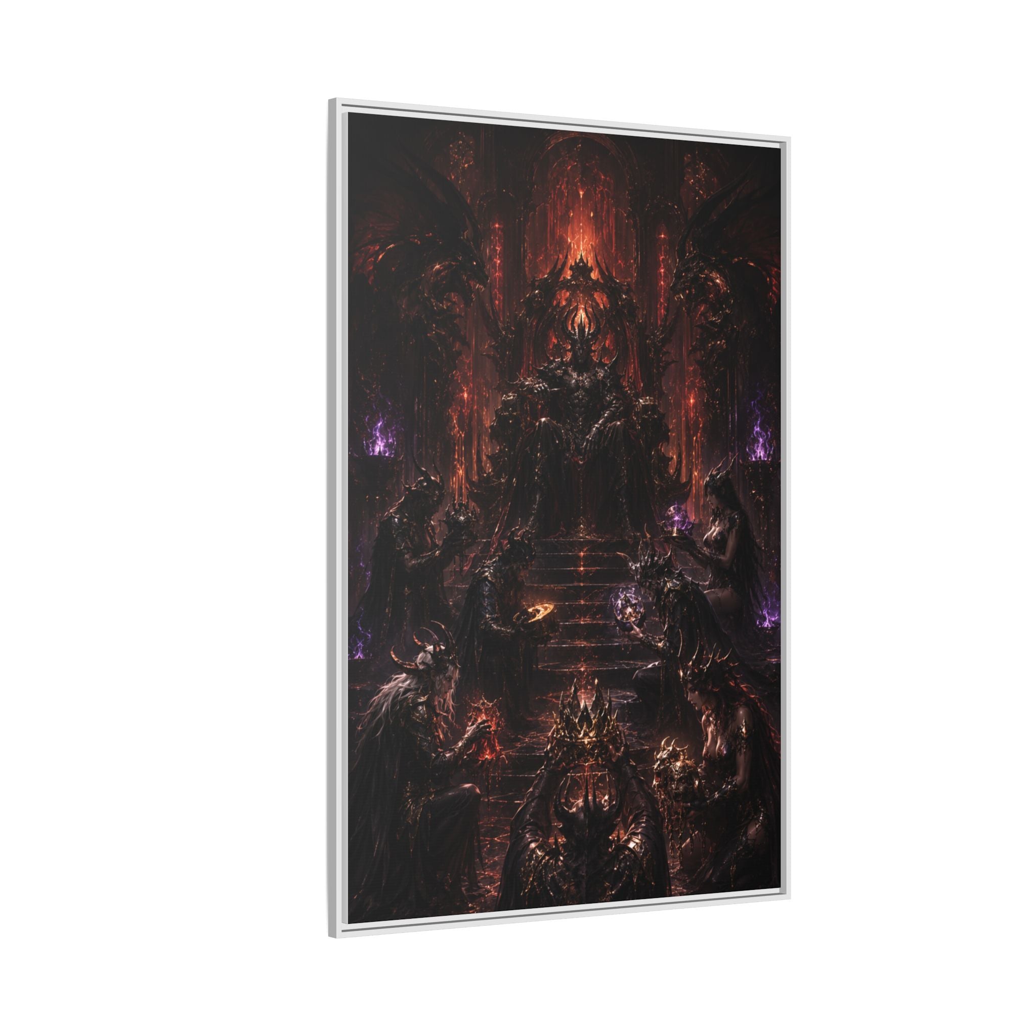 Dark Fantasy Throne Room Matte Canvas Print (Framed)