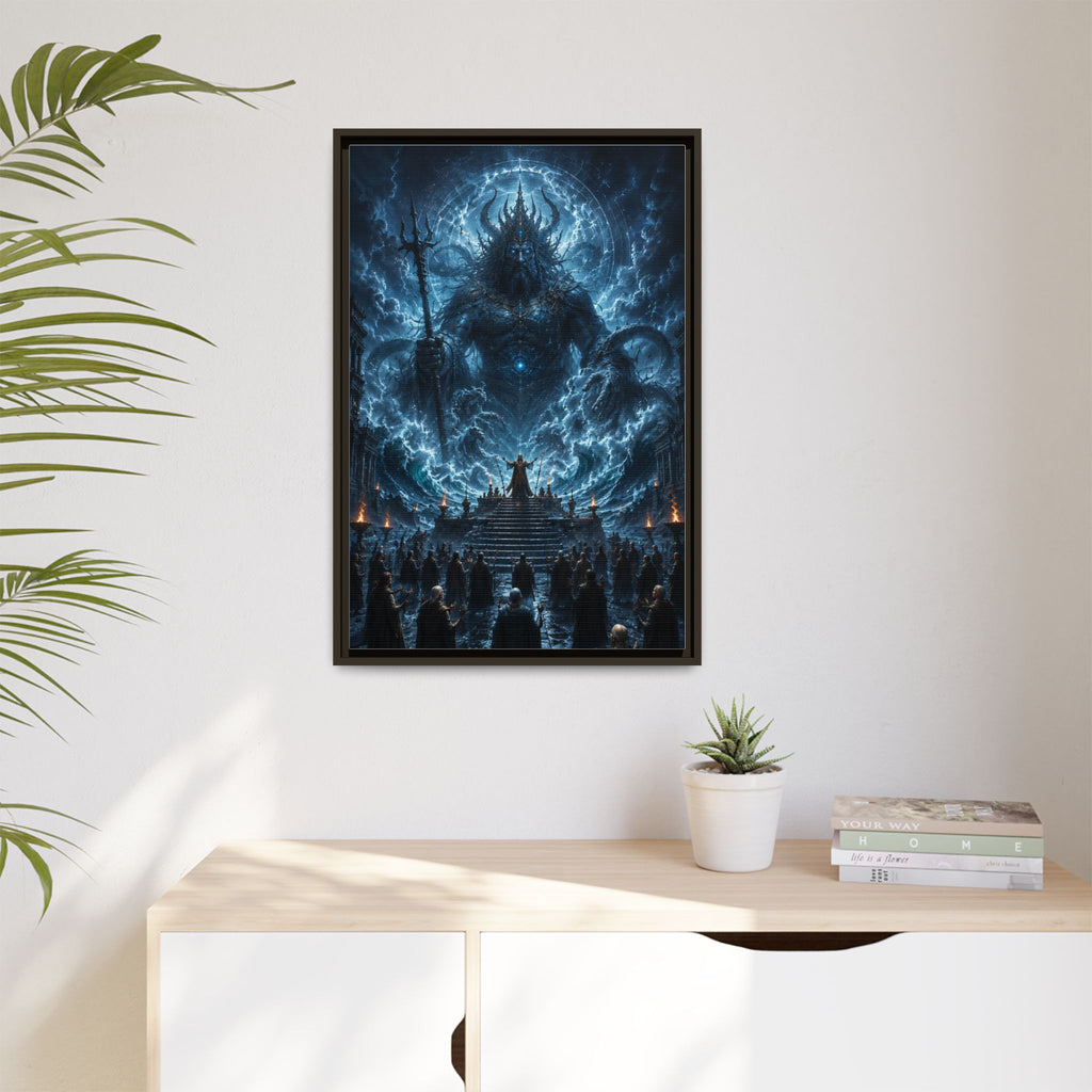 Framed Matte Canvas — Cosmic Dark Deity Art Print