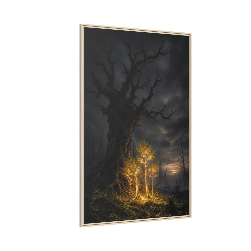 Framed Matte Canvas — Glowing Enchanted Tree Wall Art