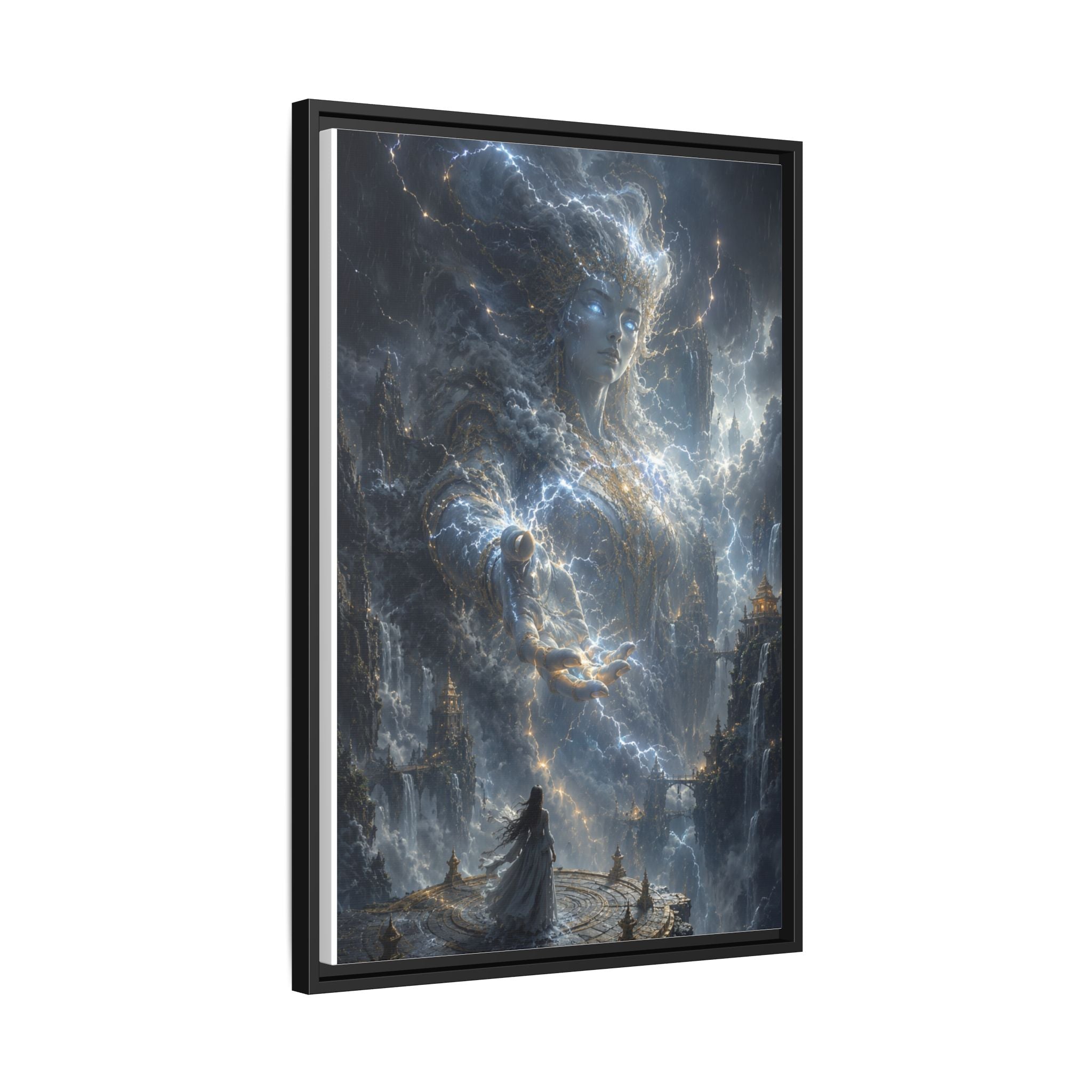 Framed Matte Canvas Print — Ethereal Star Goddess Fantasy Wall Art