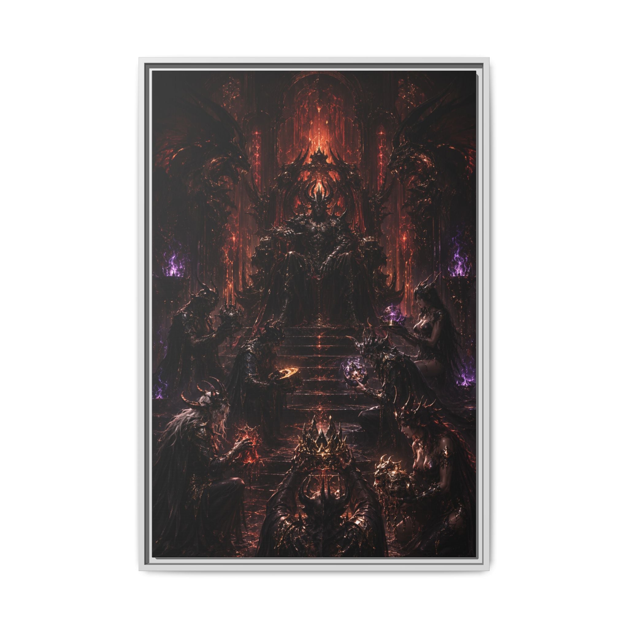 Dark Fantasy Throne Room Matte Canvas Print (Framed)