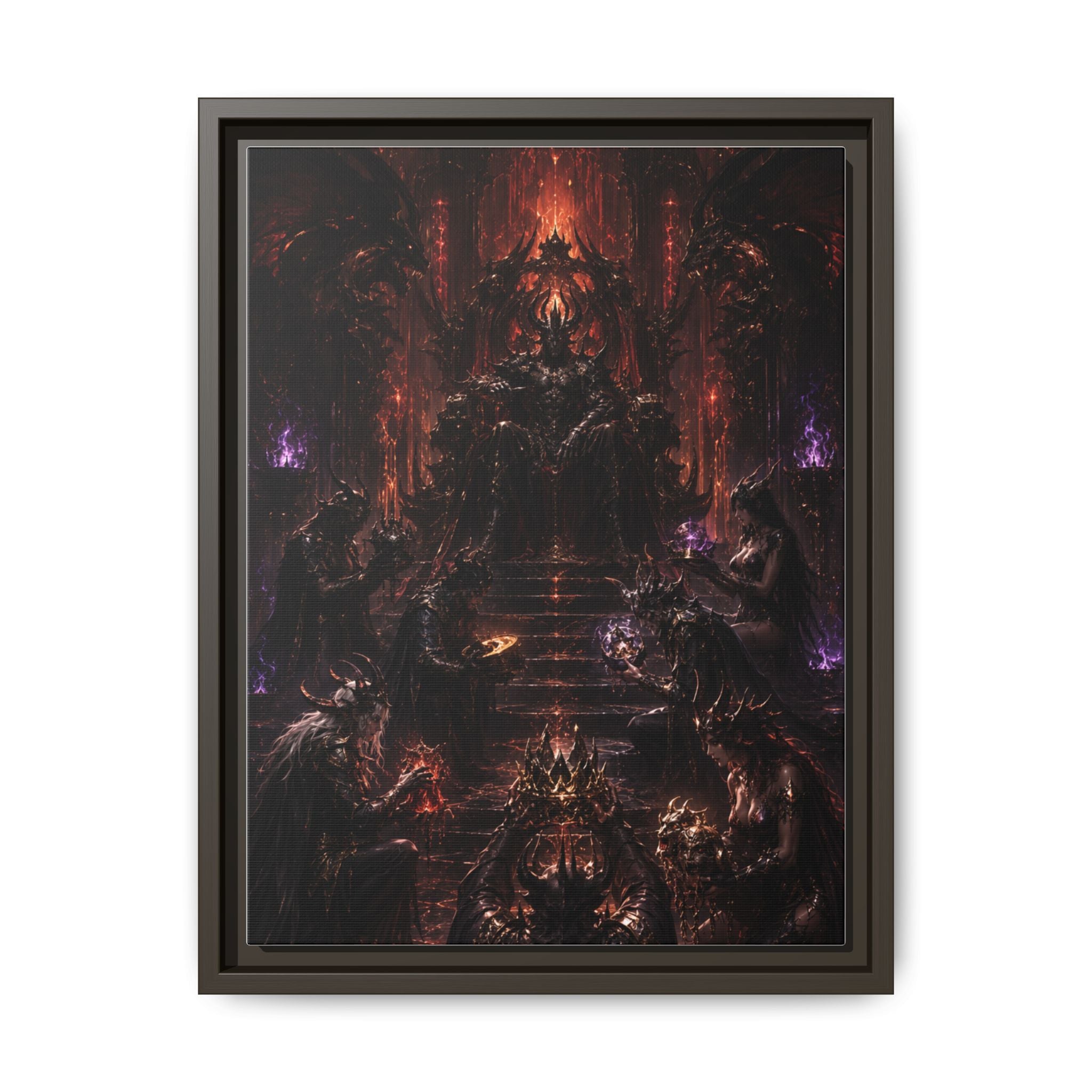 Dark Fantasy Throne Room Matte Canvas Print (Framed)