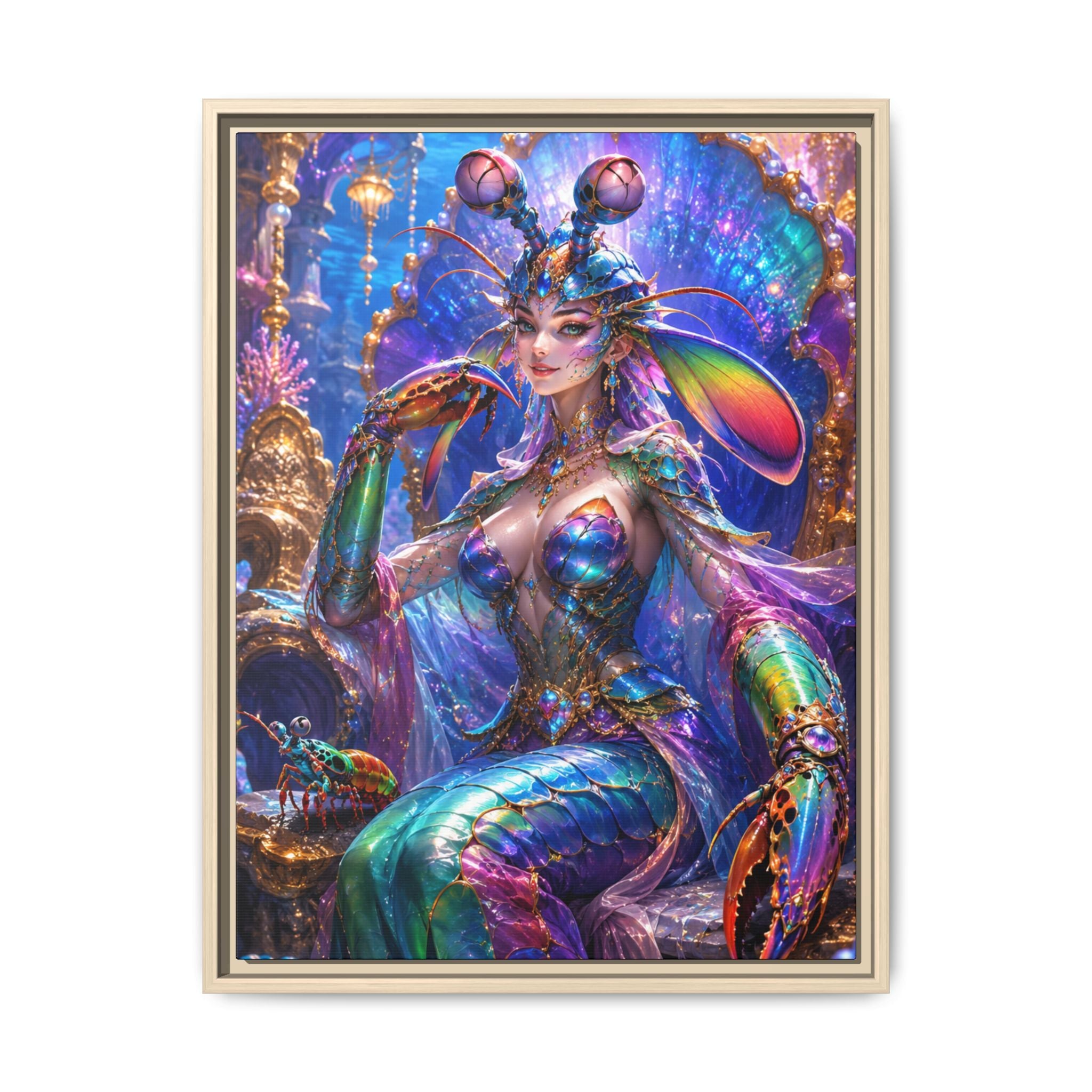 Mermaid Queen Fine Art Paper Print — Vibrant Fantasy Underwater Wall Decor