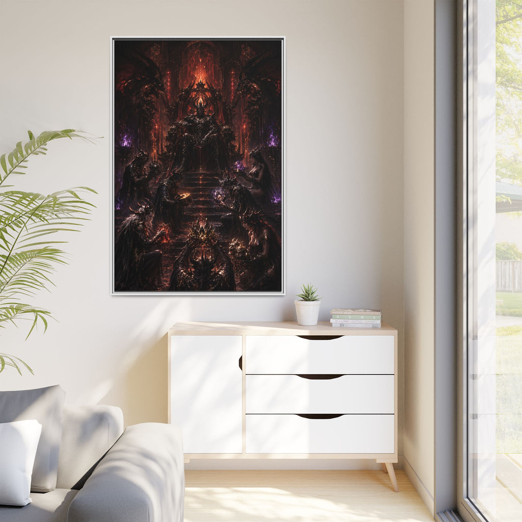 Dark Fantasy Throne Room Matte Canvas Print (Framed)