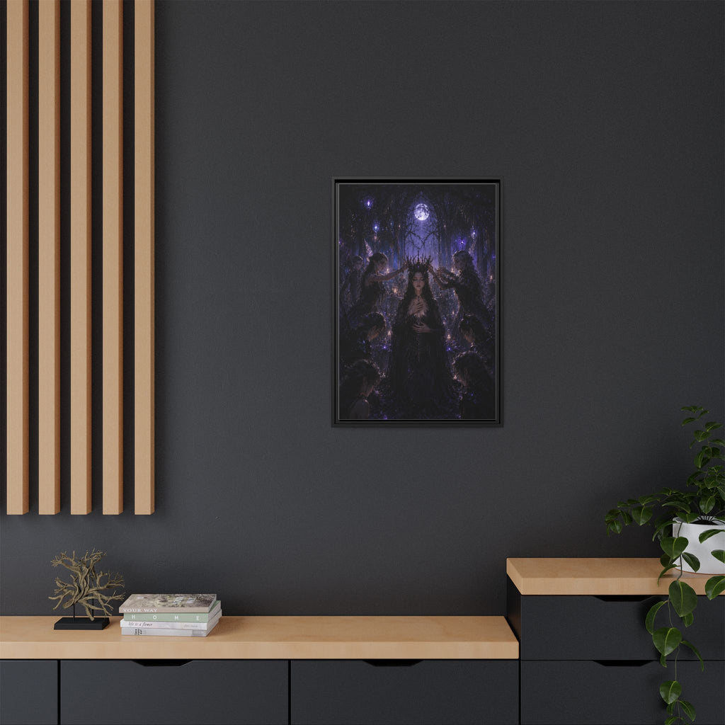 Gothic Moon Queen Framed Canvas Print