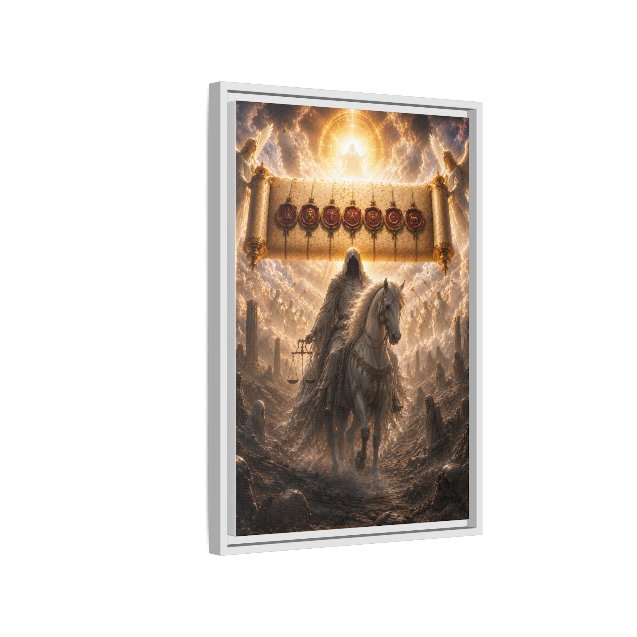Framed Matte Canvas — Rider of the Pale Horse Biblical Apocalypse Wall Art