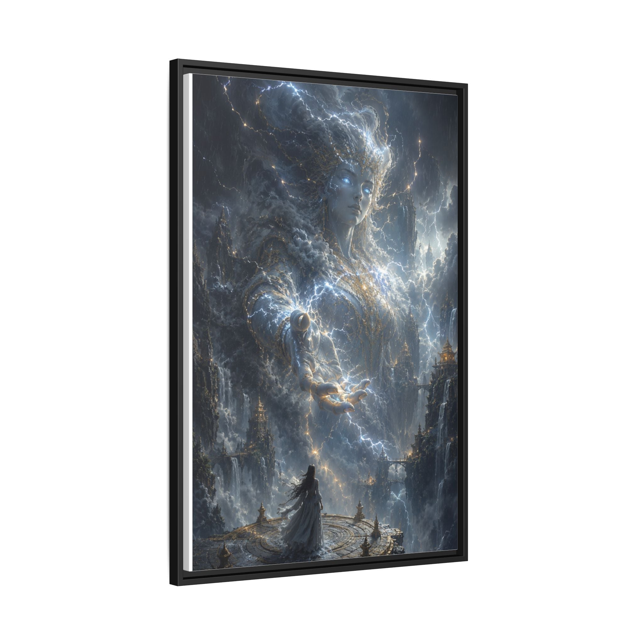 Framed Matte Canvas Print — Ethereal Star Goddess Fantasy Wall Art