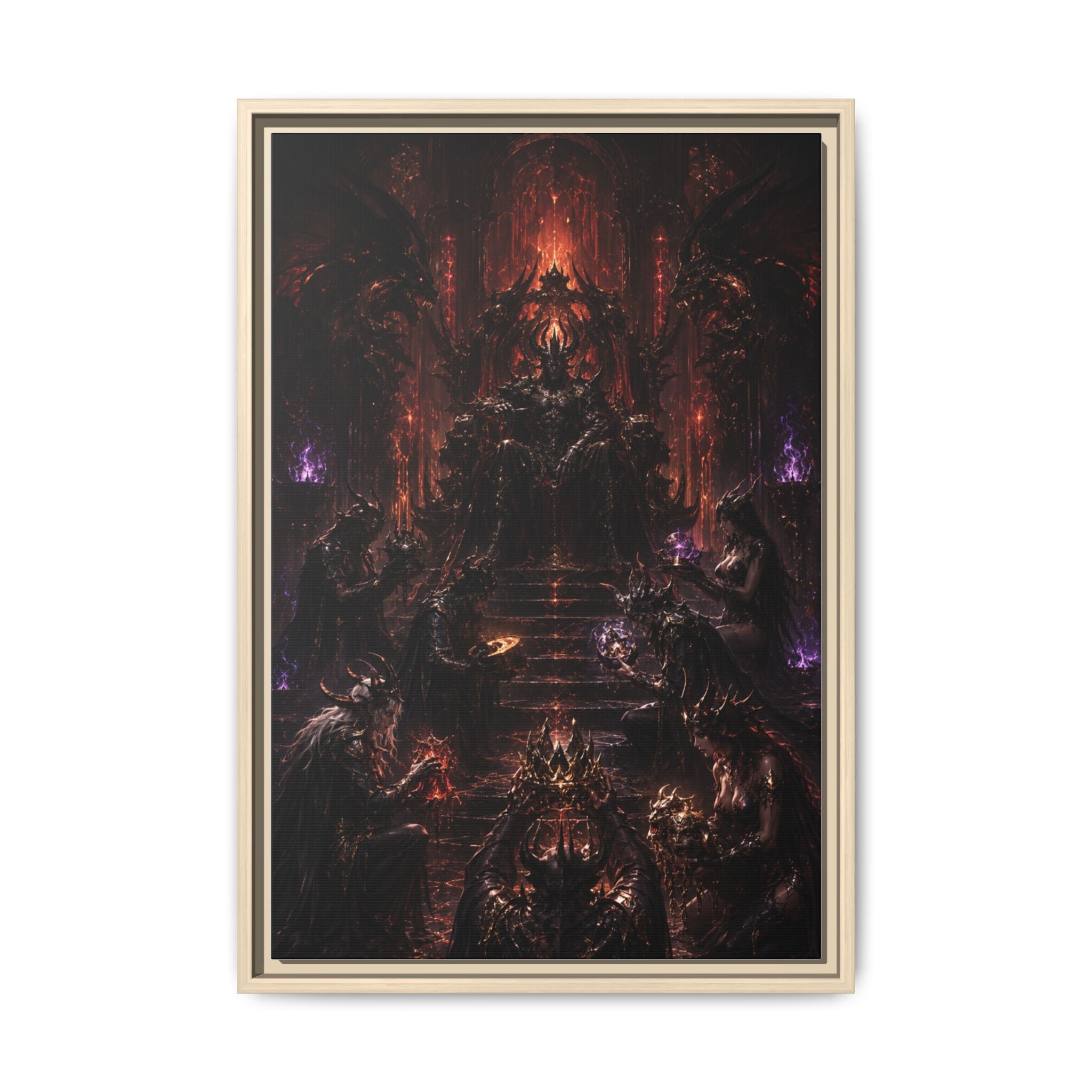 Dark Fantasy Throne Room Matte Canvas Print (Framed)