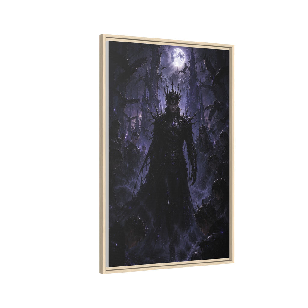 Dark King Matte Canvas Framed Print — Gothic Fantasy Wall Art