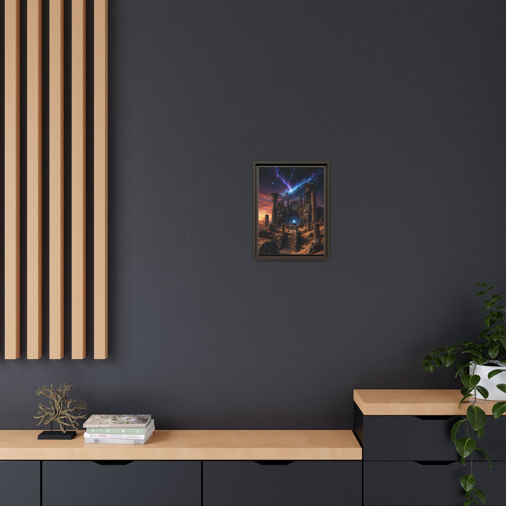 Framed Matte Canvas — Mystical Desert Ruins Nightscape