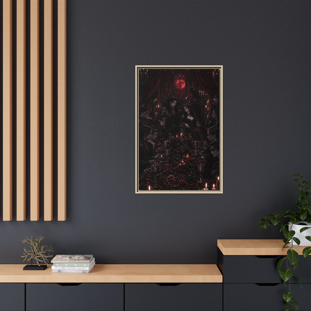 Gothic Victorian Dinner Party Matte Framed Canvas