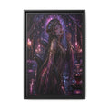 Gothic Fantasy Goddess Matte Canvas Print — Framed Dark Purple Wall Art