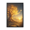 Golden Tree Sunset Fine Art Paper Print — Magical Landscape Wall Art