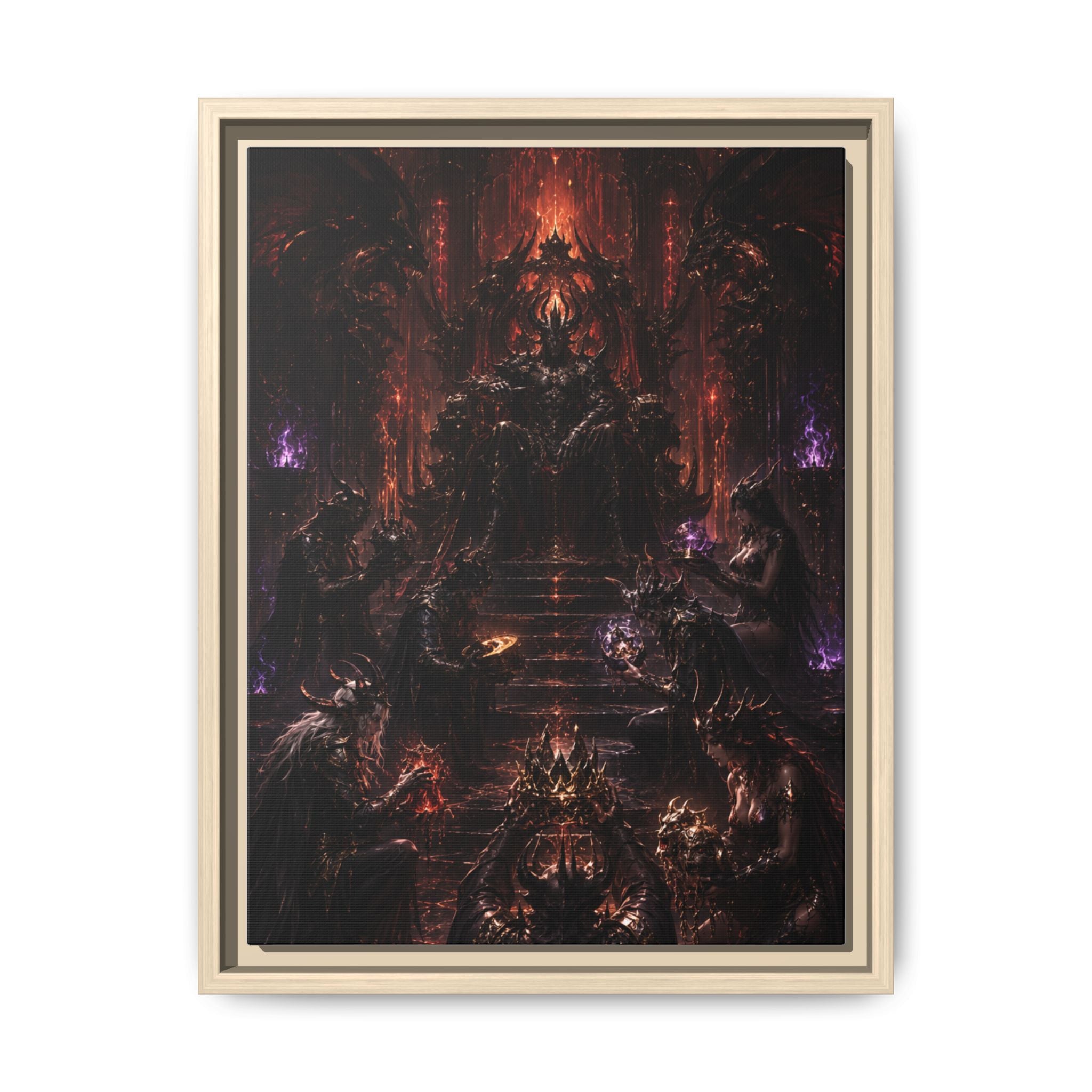 Dark Fantasy Throne Room Matte Canvas Print (Framed)