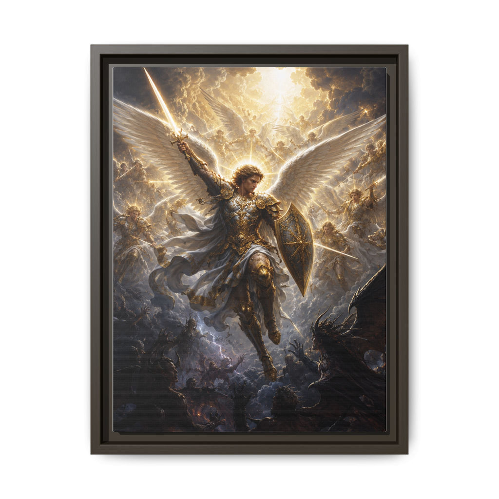 Framed Matte Canvas: Radiant Archangel Wall Art