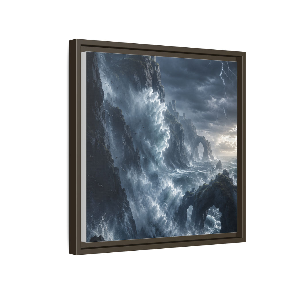 Framed Matte Canvas - Stormy Ocean Fantasy Wall Art