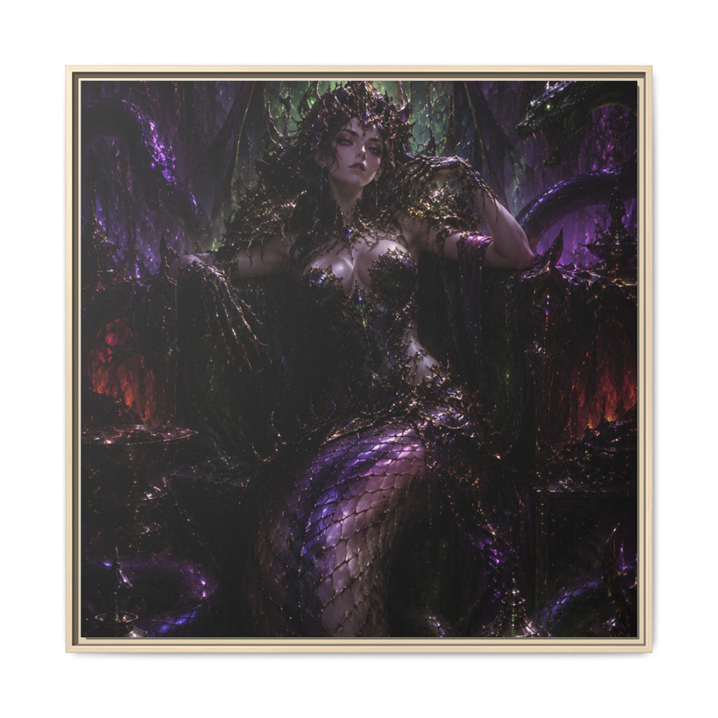 Dark Fantasy Goddess Matte Canvas Print — Framed Multi‑Color Wall Art