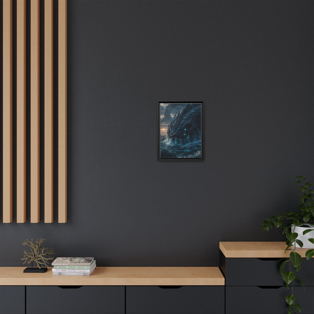Framed Matte Canvas - Mythic Sea Leviathan Wall Art