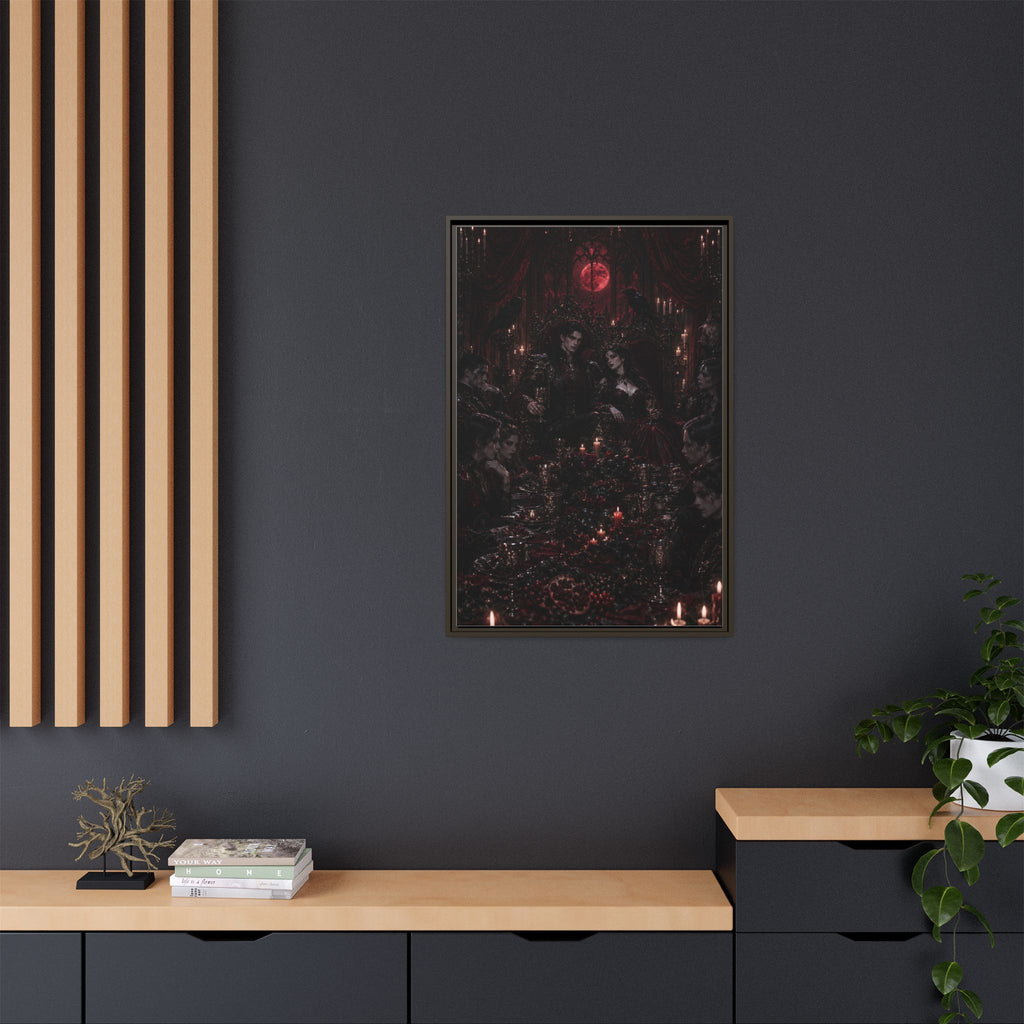 Gothic Victorian Dinner Party Matte Framed Canvas