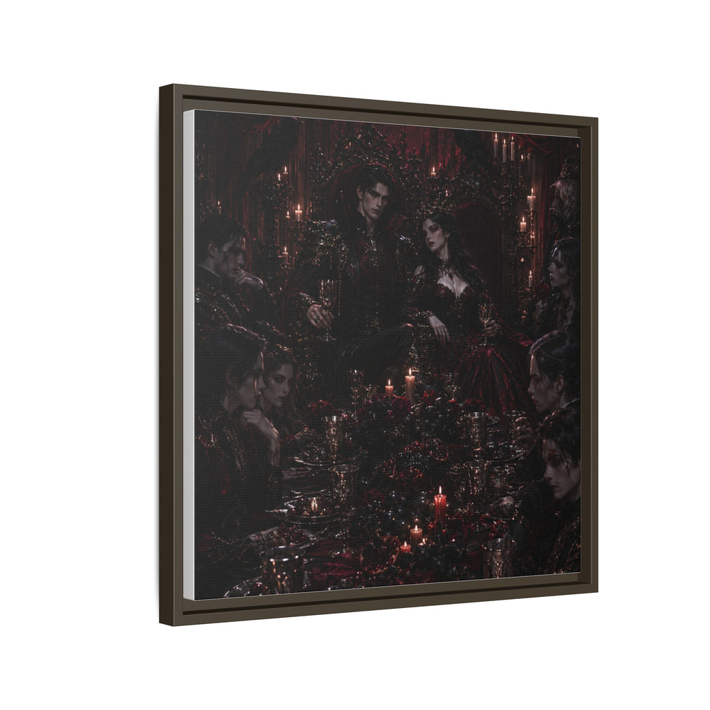 Gothic Victorian Dinner Party Matte Framed Canvas