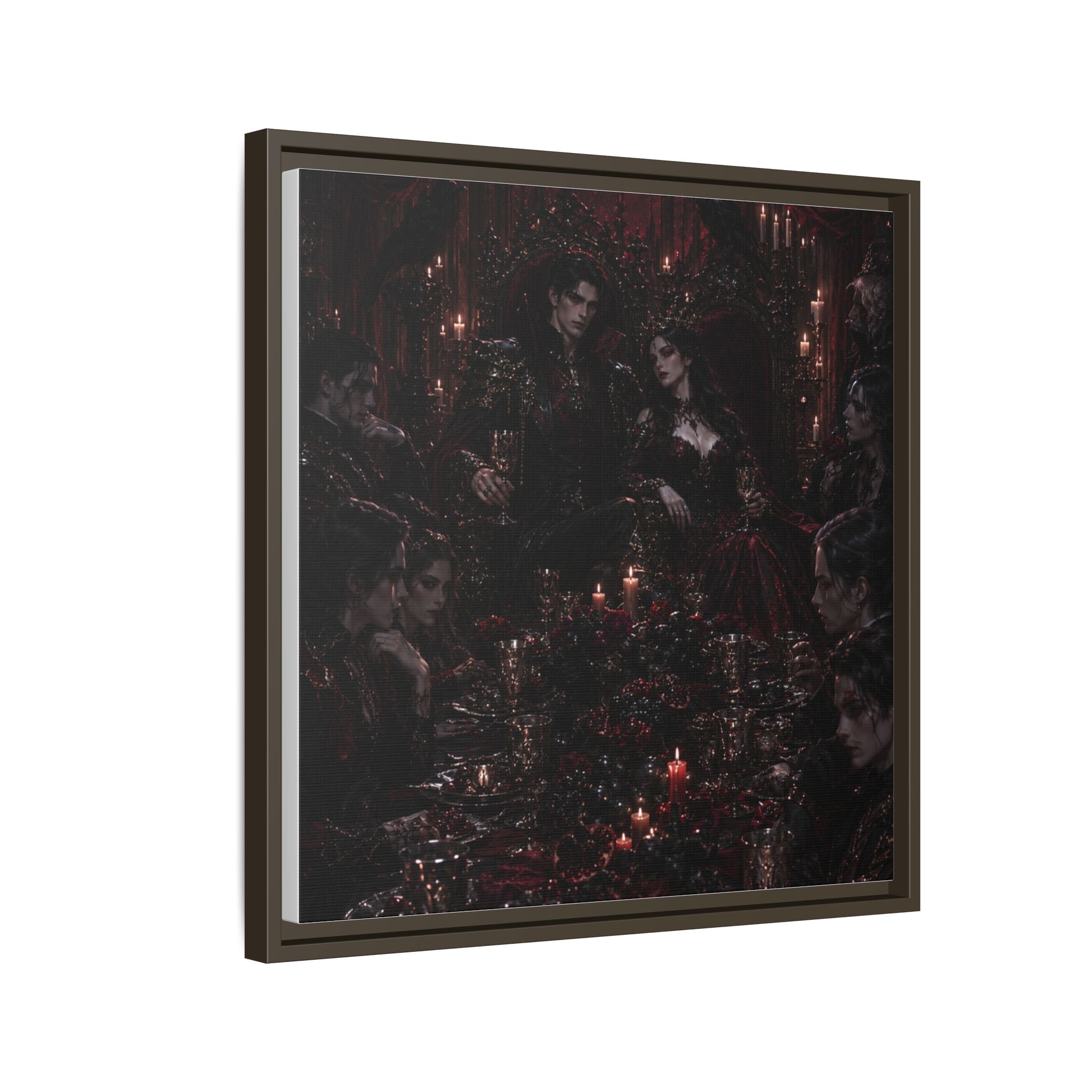 Gothic Victorian Dinner Party Matte Framed Canvas