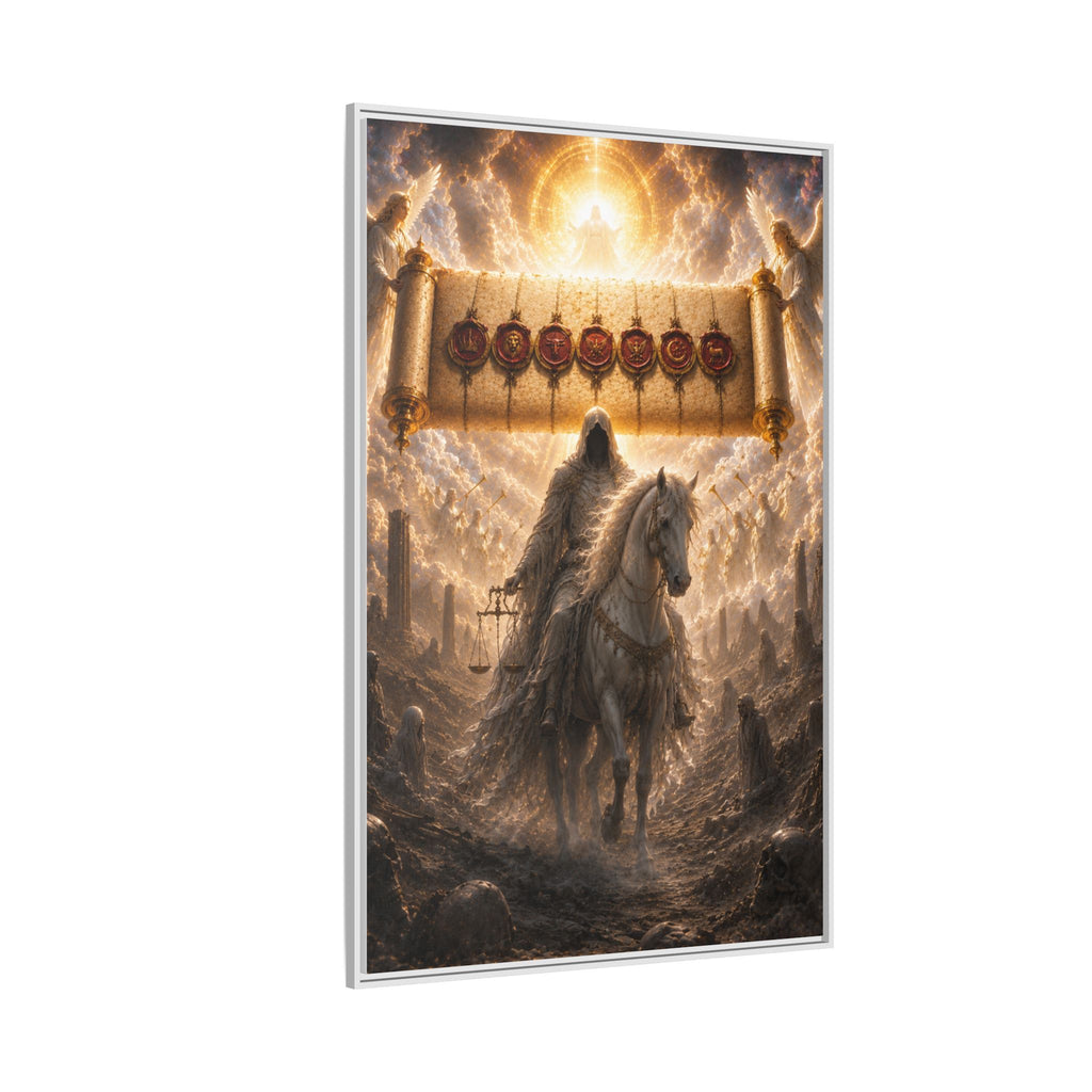 Framed Matte Canvas — Rider of the Pale Horse Biblical Apocalypse Wall Art