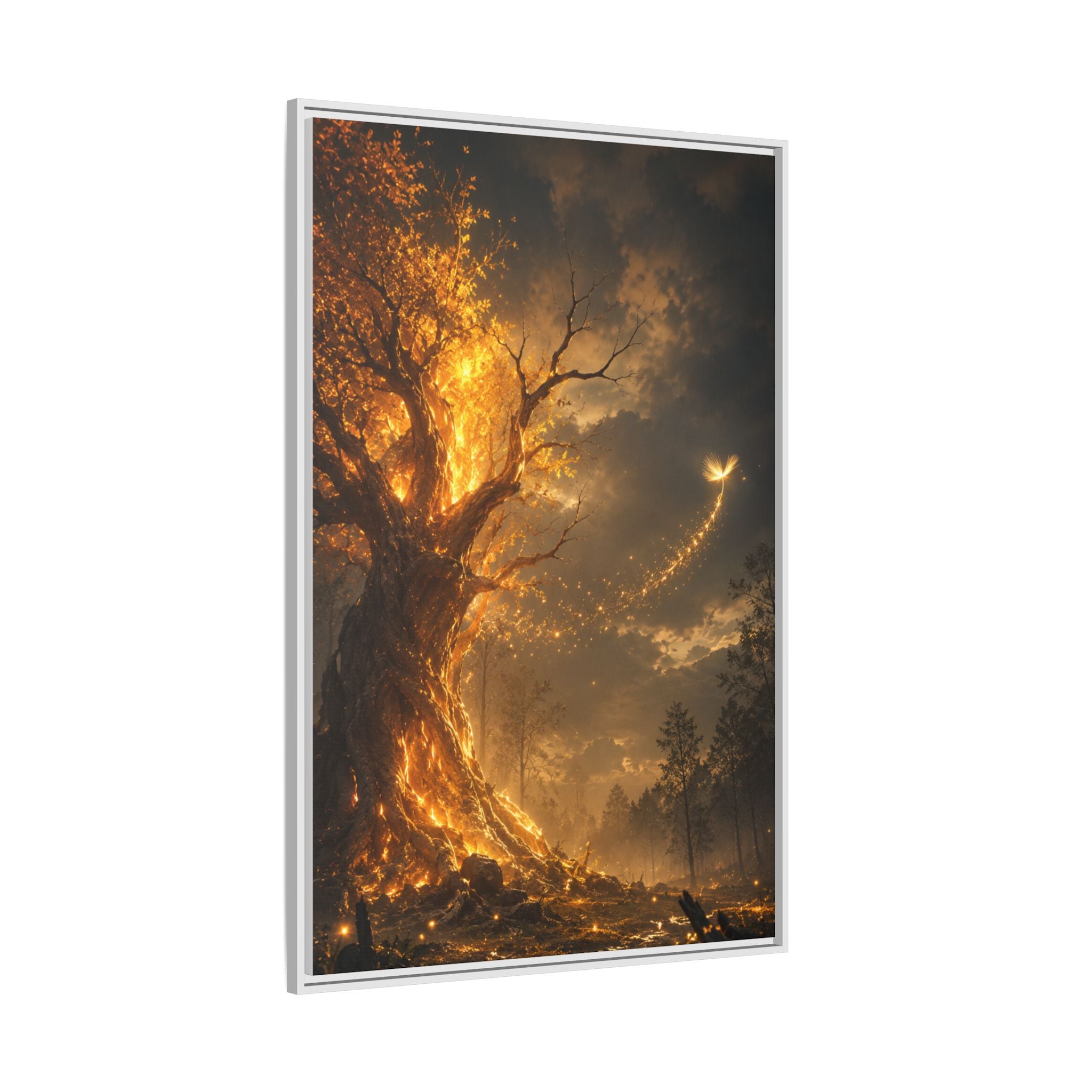 Framed Matte Canvas — Glowing Enchanted Tree Wall Art