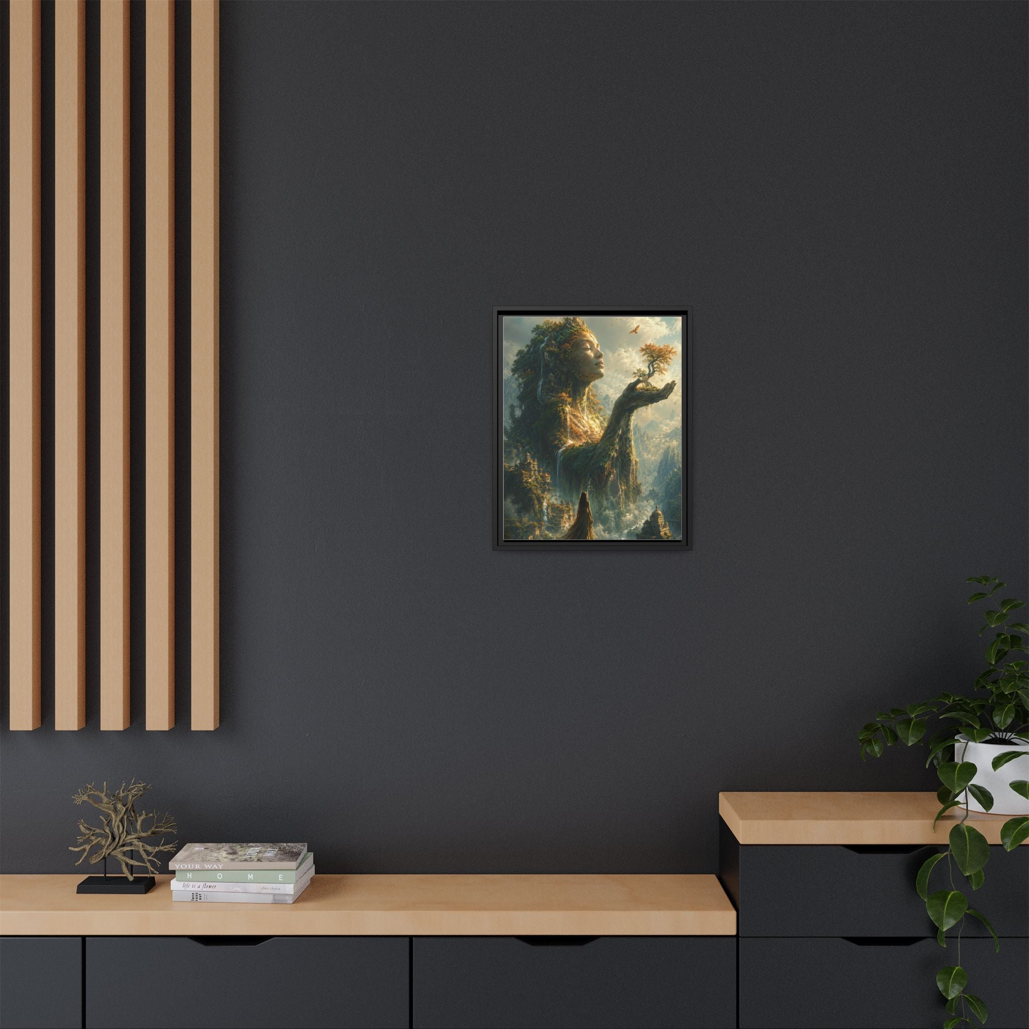Framed Matte Canvas - Earth Goddess Fantasy Wall Art