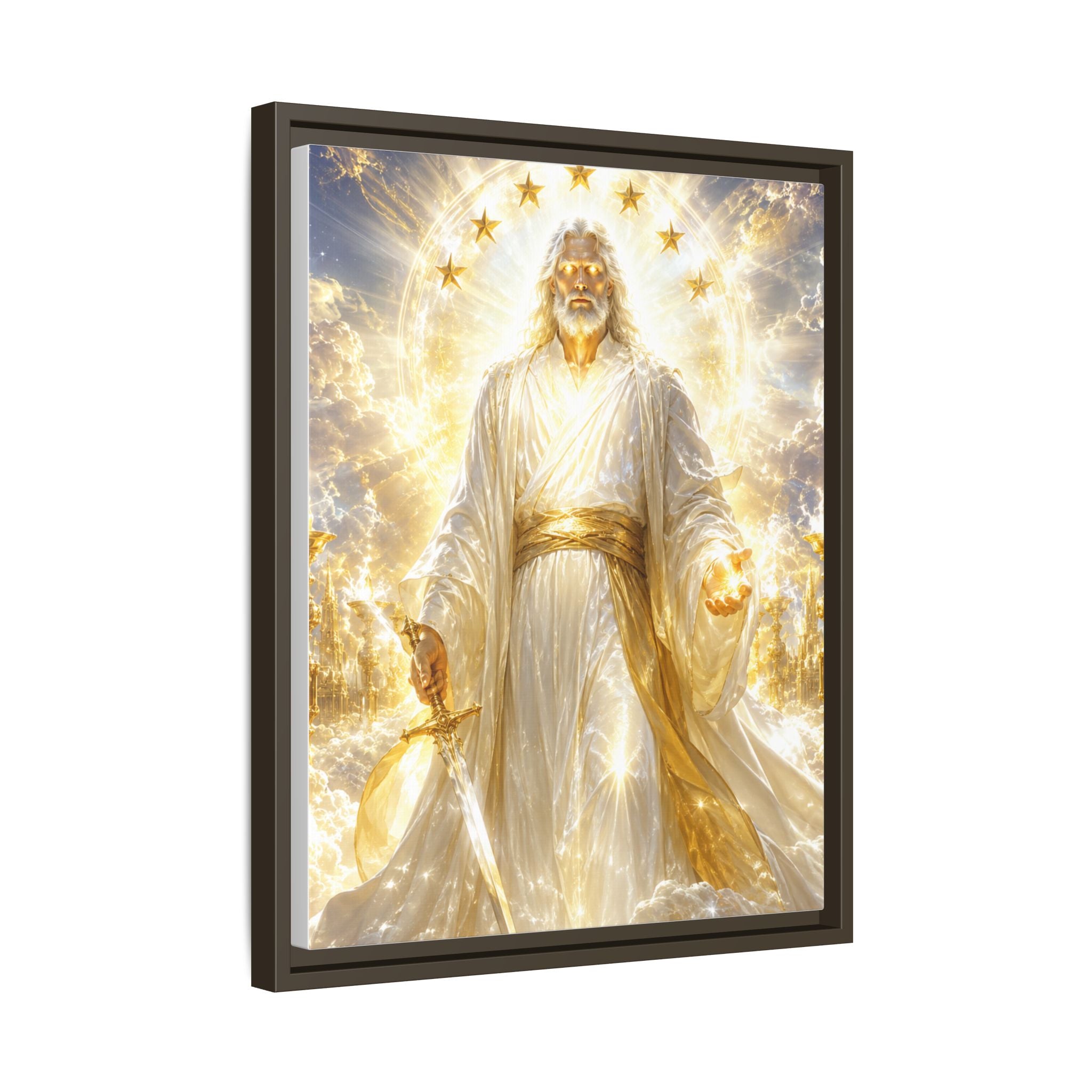 Framed Matte Canvas: Radiant Divine Christ Art Print