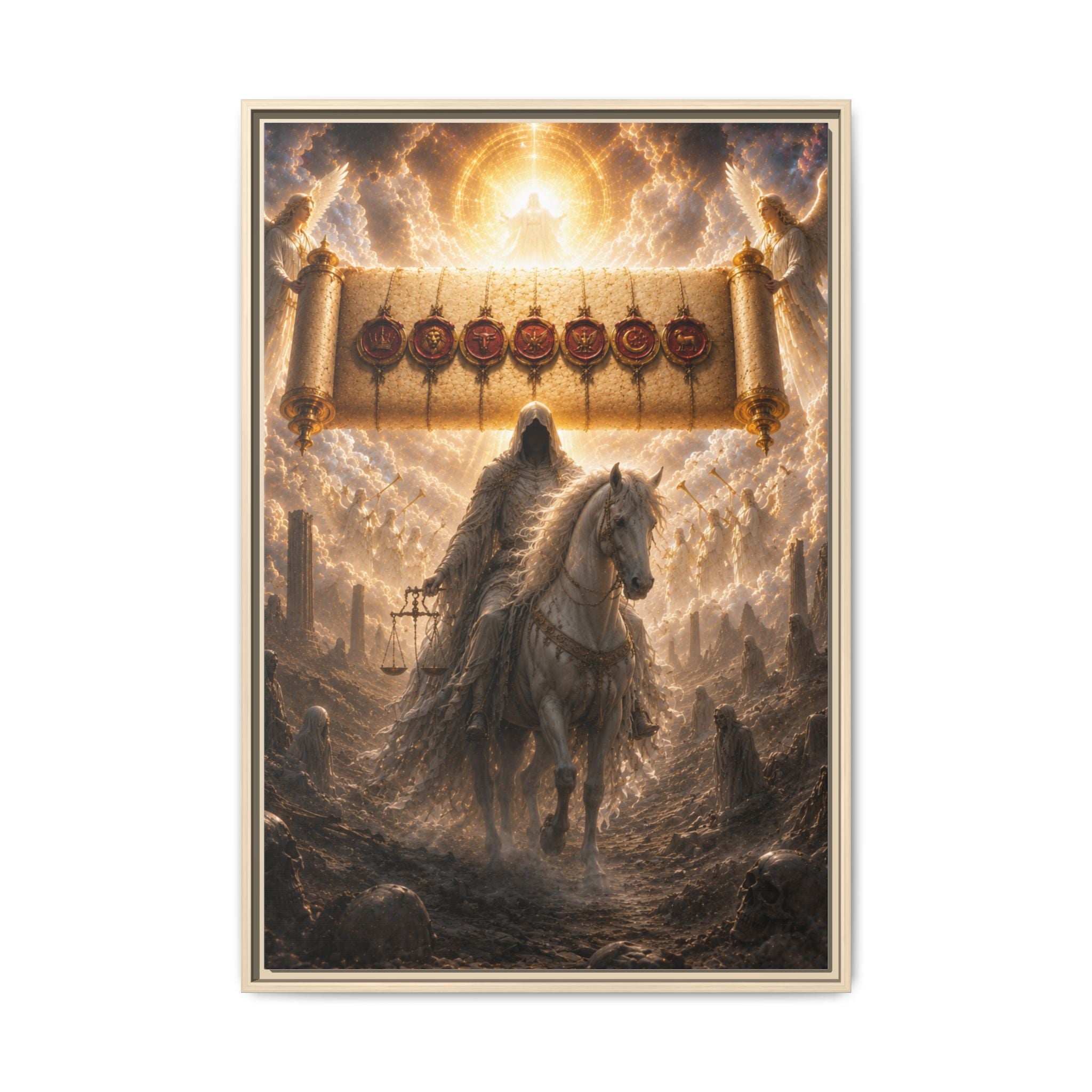 Framed Matte Canvas — Rider of the Pale Horse Biblical Apocalypse Wall Art