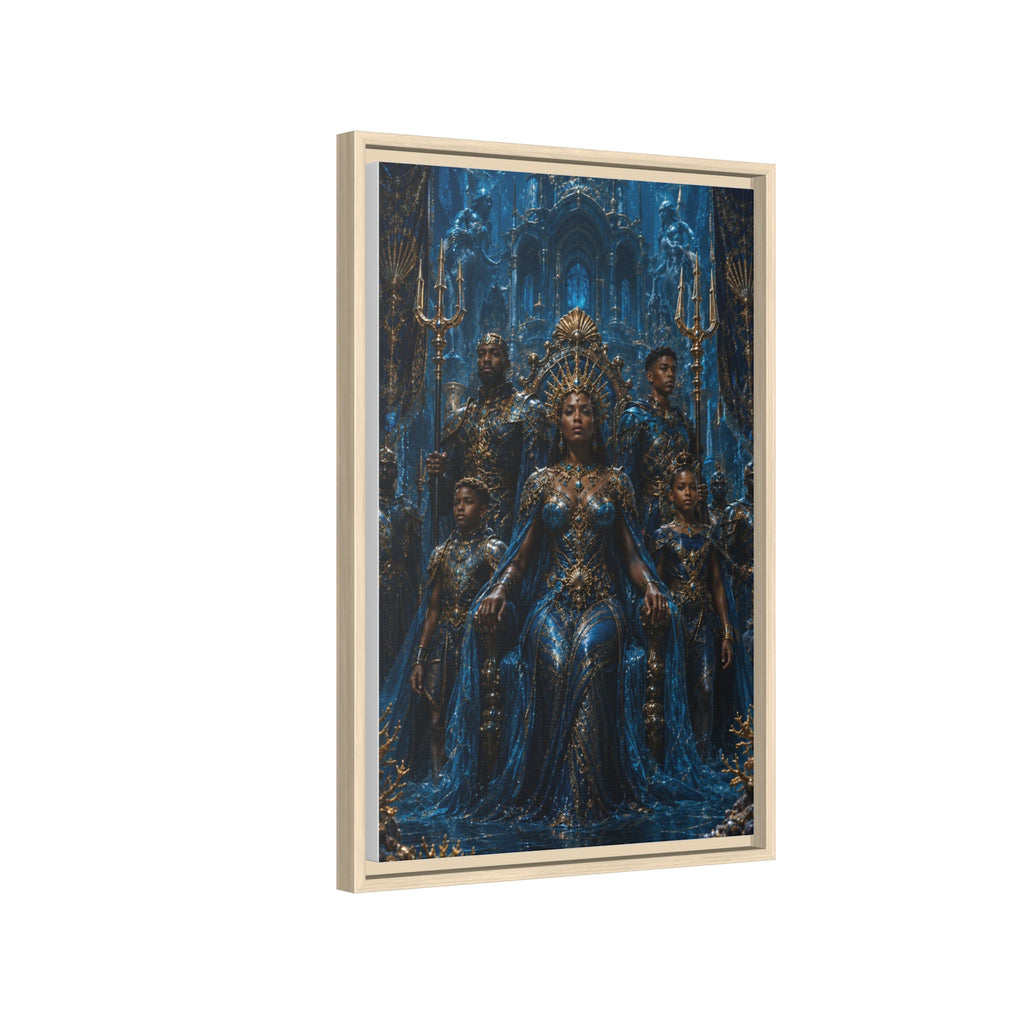 Underwater Queen Matte Framed Canvas — Oceanic Fantasy Wall Art