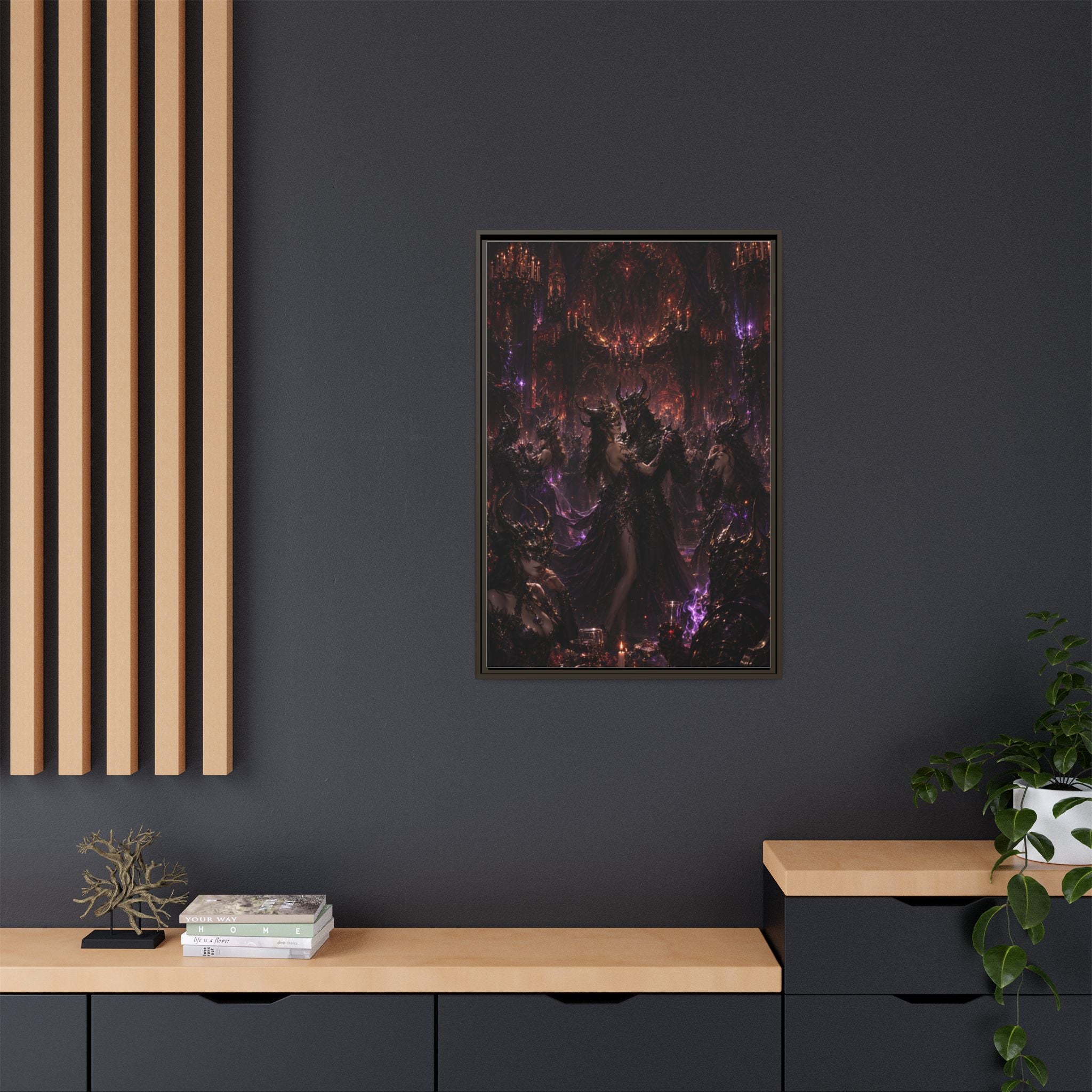 Framed Matte Canvas — Dark Fantasy Demon Lord Wall Art