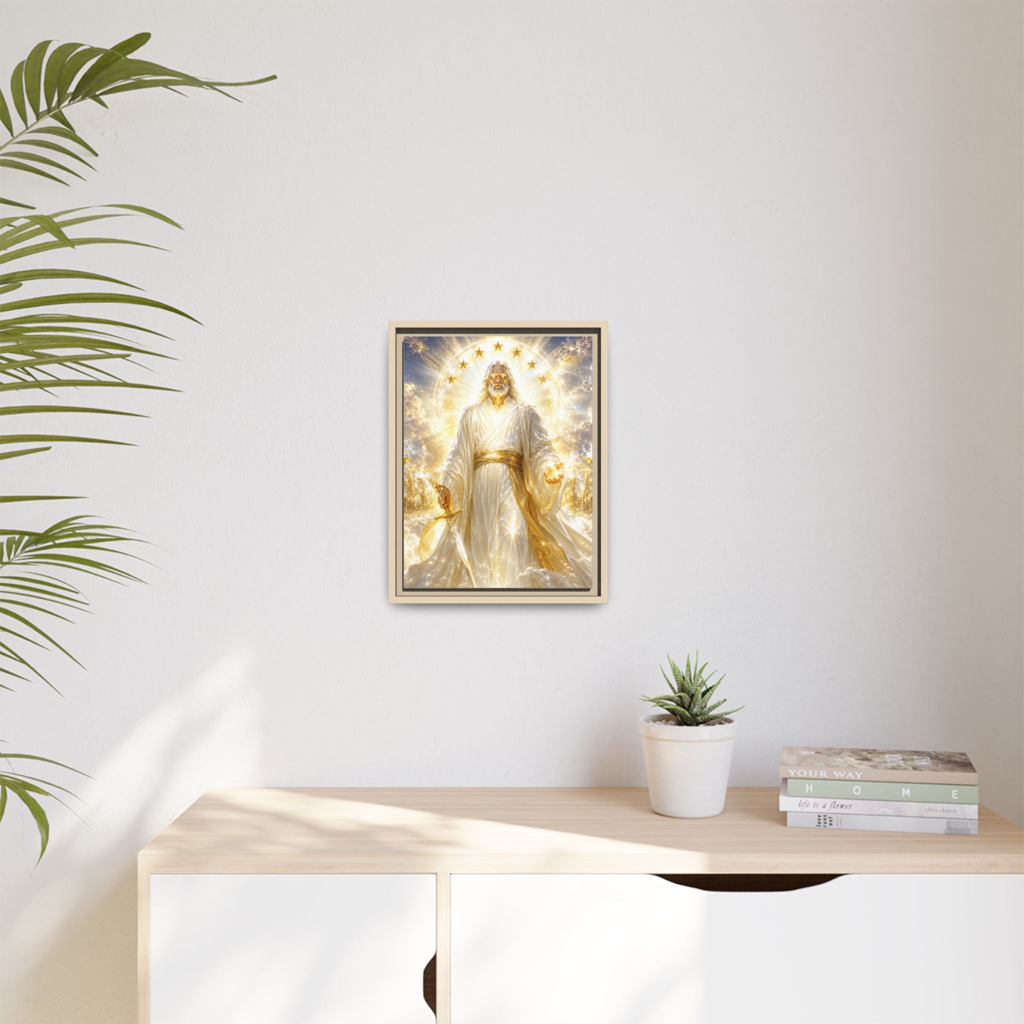 Framed Matte Canvas: Radiant Divine Christ Art Print