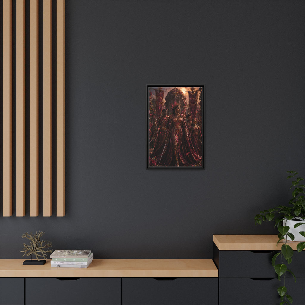 Framed Matte Canvas Art — Regal Fantasy Queen Portrait