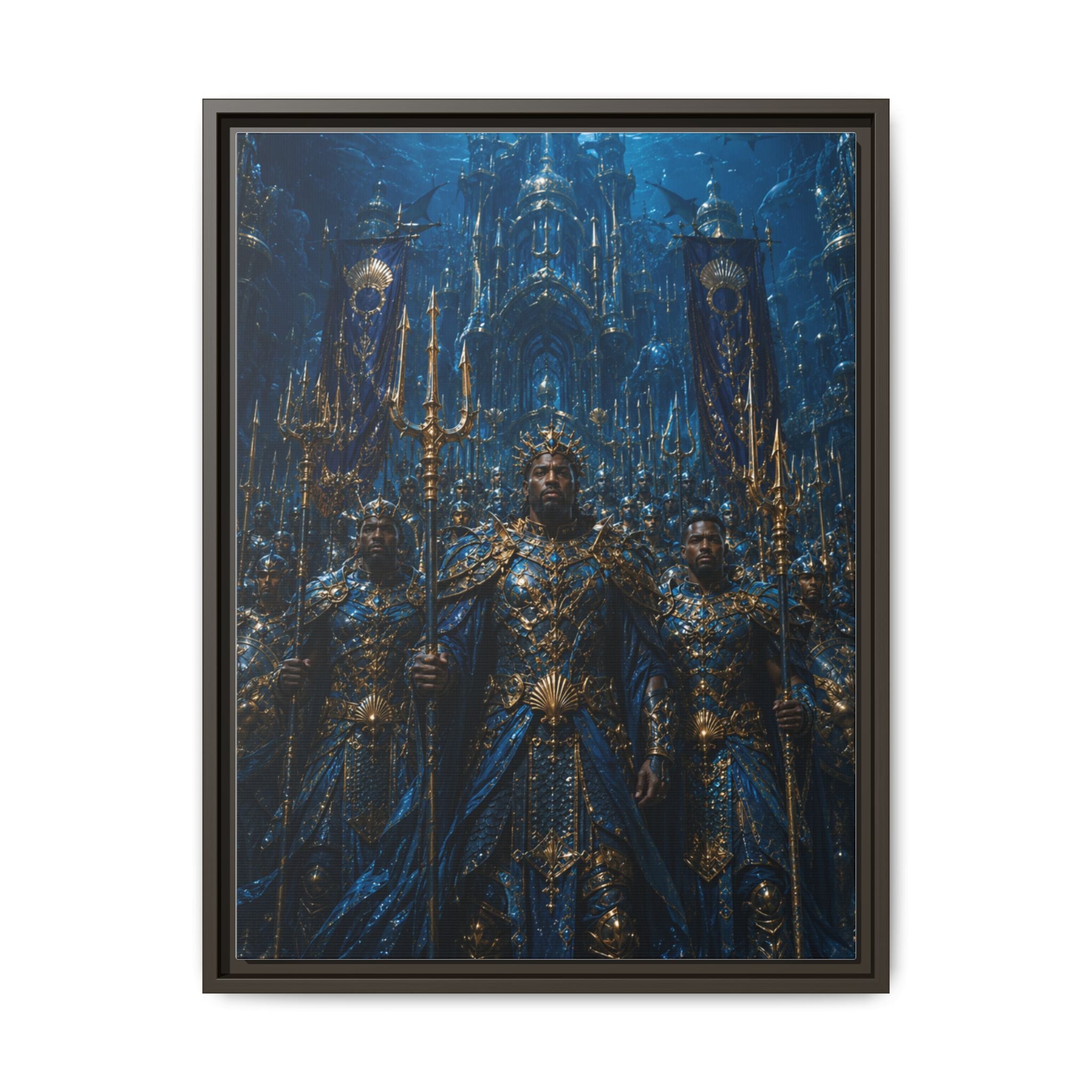 Framed Matte Canvas - Underwater King Artwork