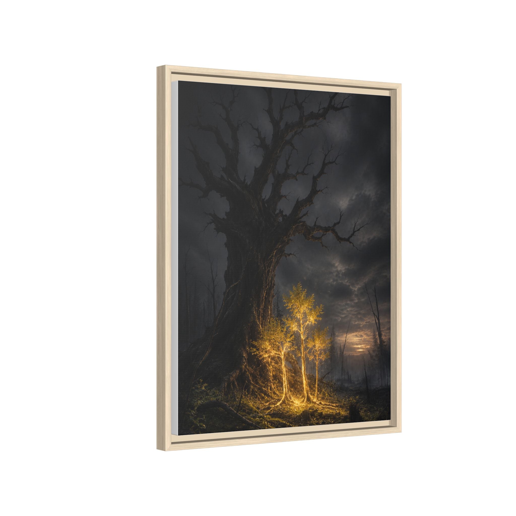 Framed Matte Canvas — Glowing Enchanted Tree Wall Art