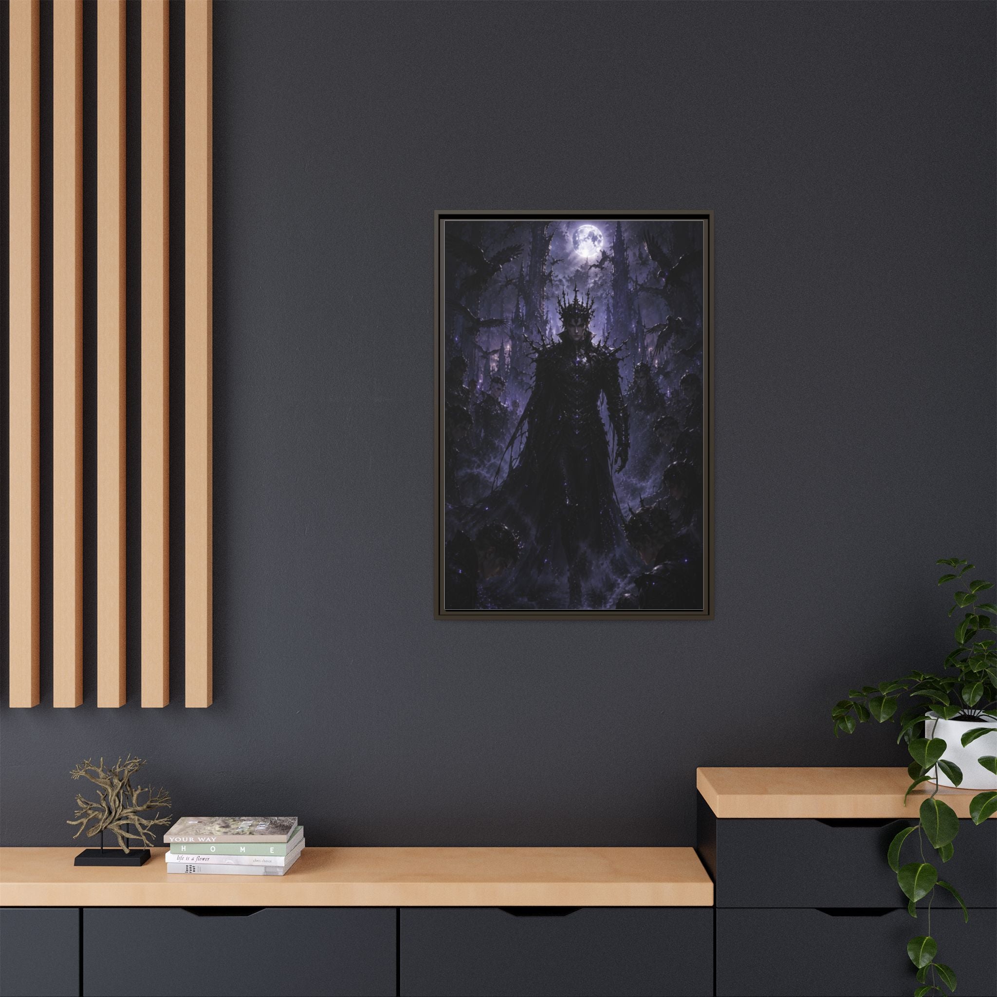 Dark King Matte Canvas Framed Print — Gothic Fantasy Wall Art