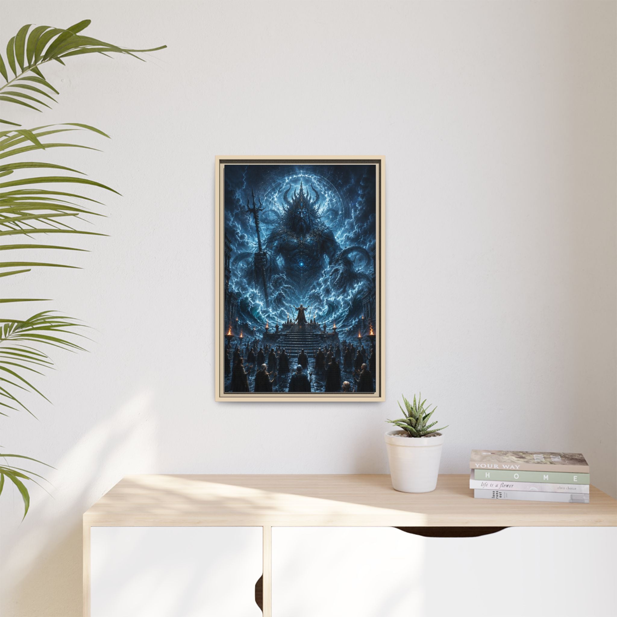 Framed Matte Canvas — Cosmic Dark Deity Art Print