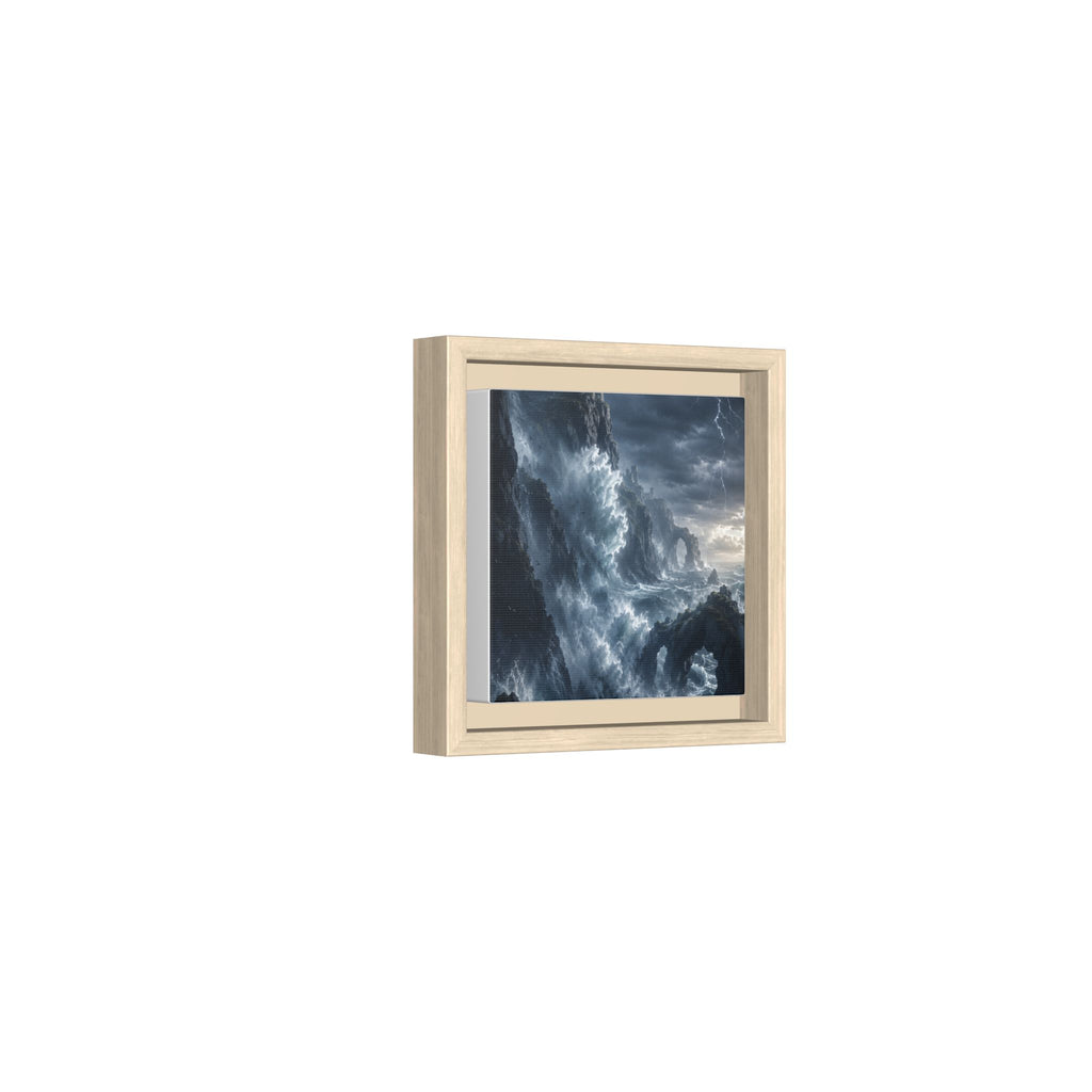 Framed Matte Canvas - Stormy Ocean Fantasy Wall Art