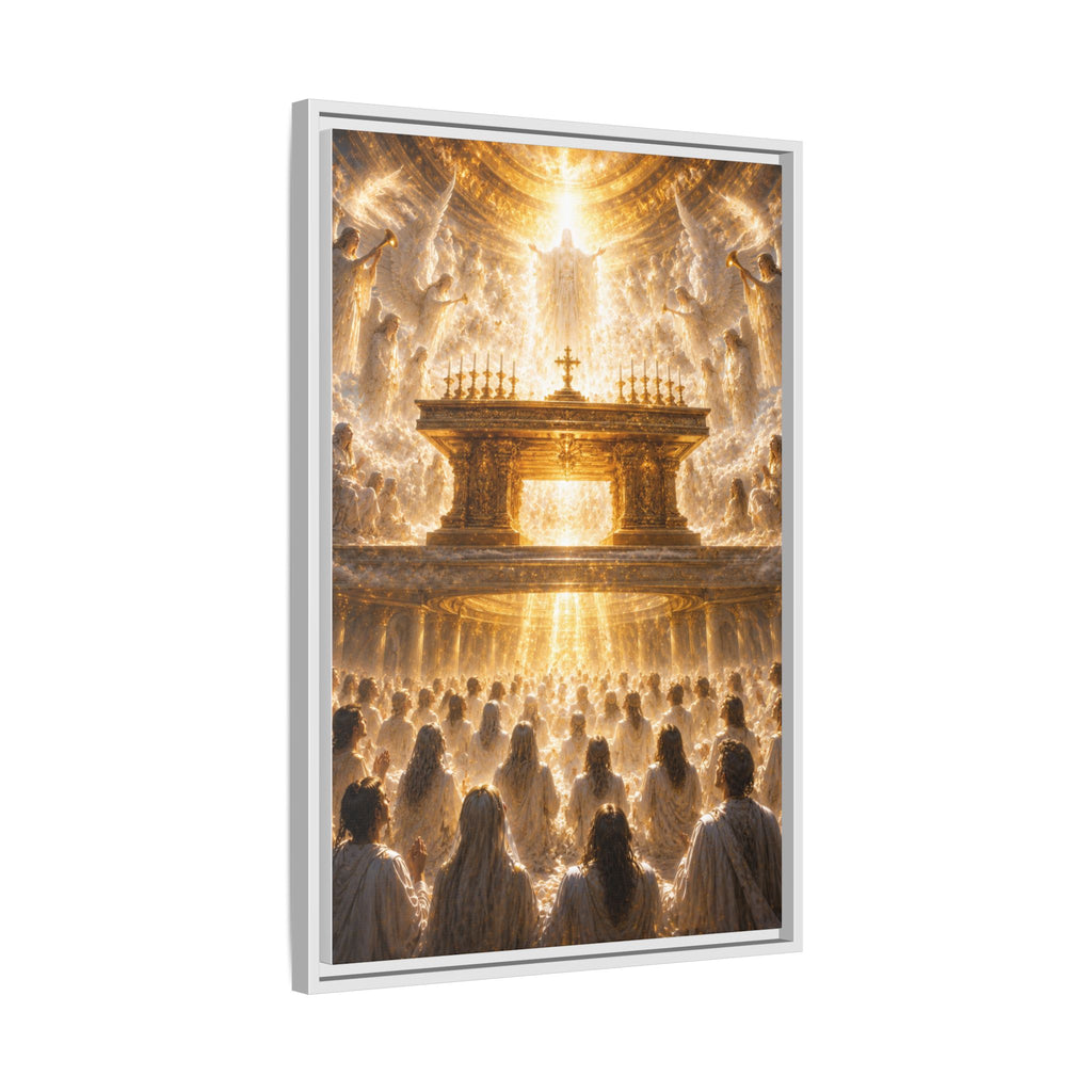 Heavenly Altar Matte Canvas Framed Wall Art — Spiritual Church Scene