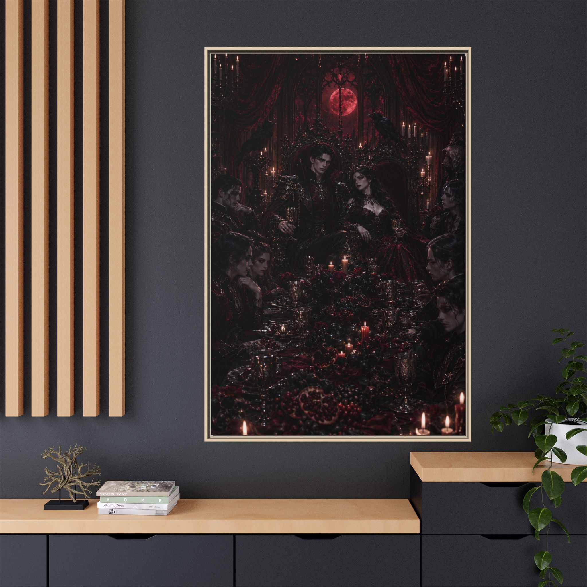 Gothic Victorian Dinner Party Matte Framed Canvas