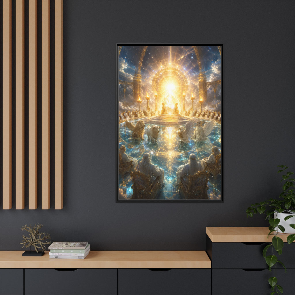 Heavenly Throne Room Matte Framed Canvas Print