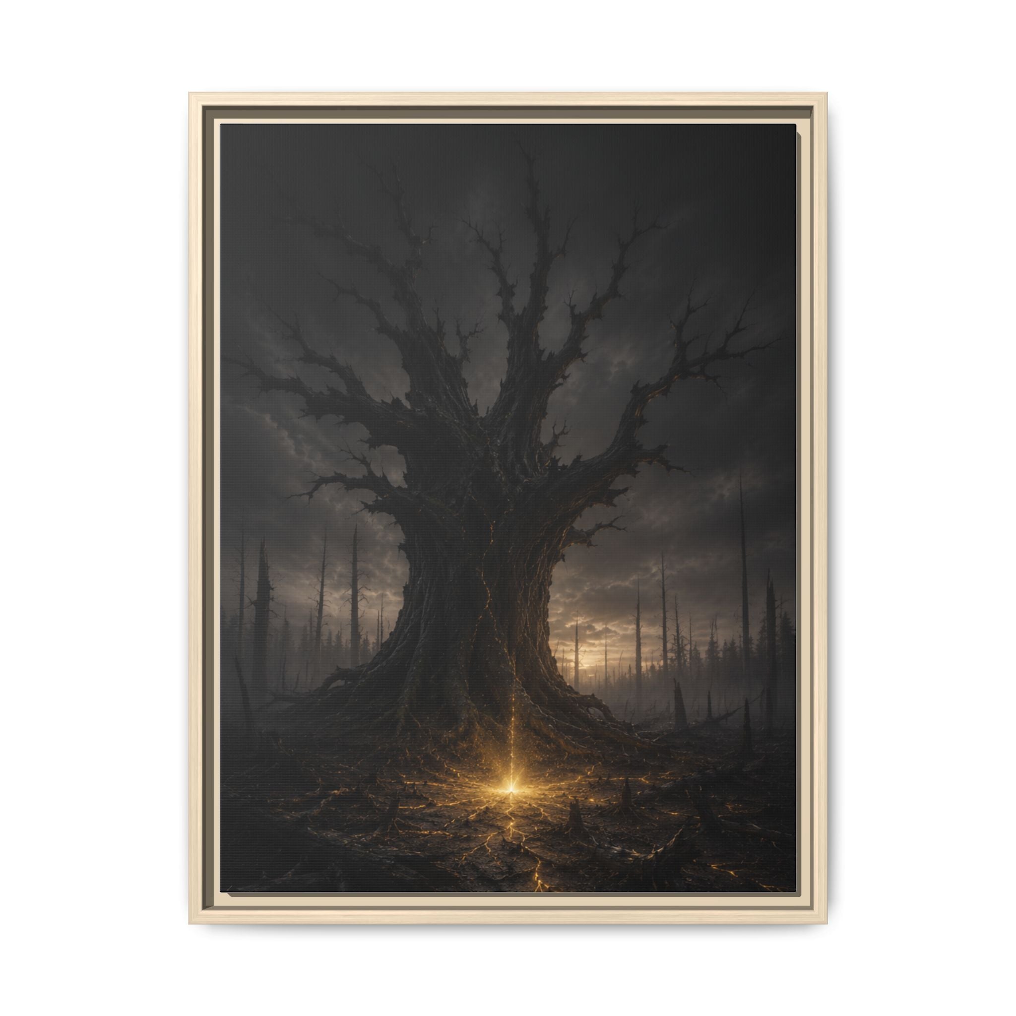 Dark Fantasy Tree Canvas Print — Framed Matte Wall Art