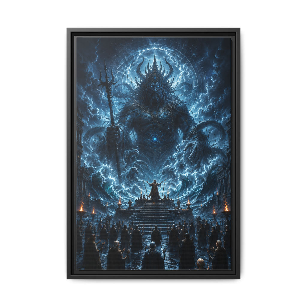 Framed Matte Canvas — Cosmic Dark Deity Art Print