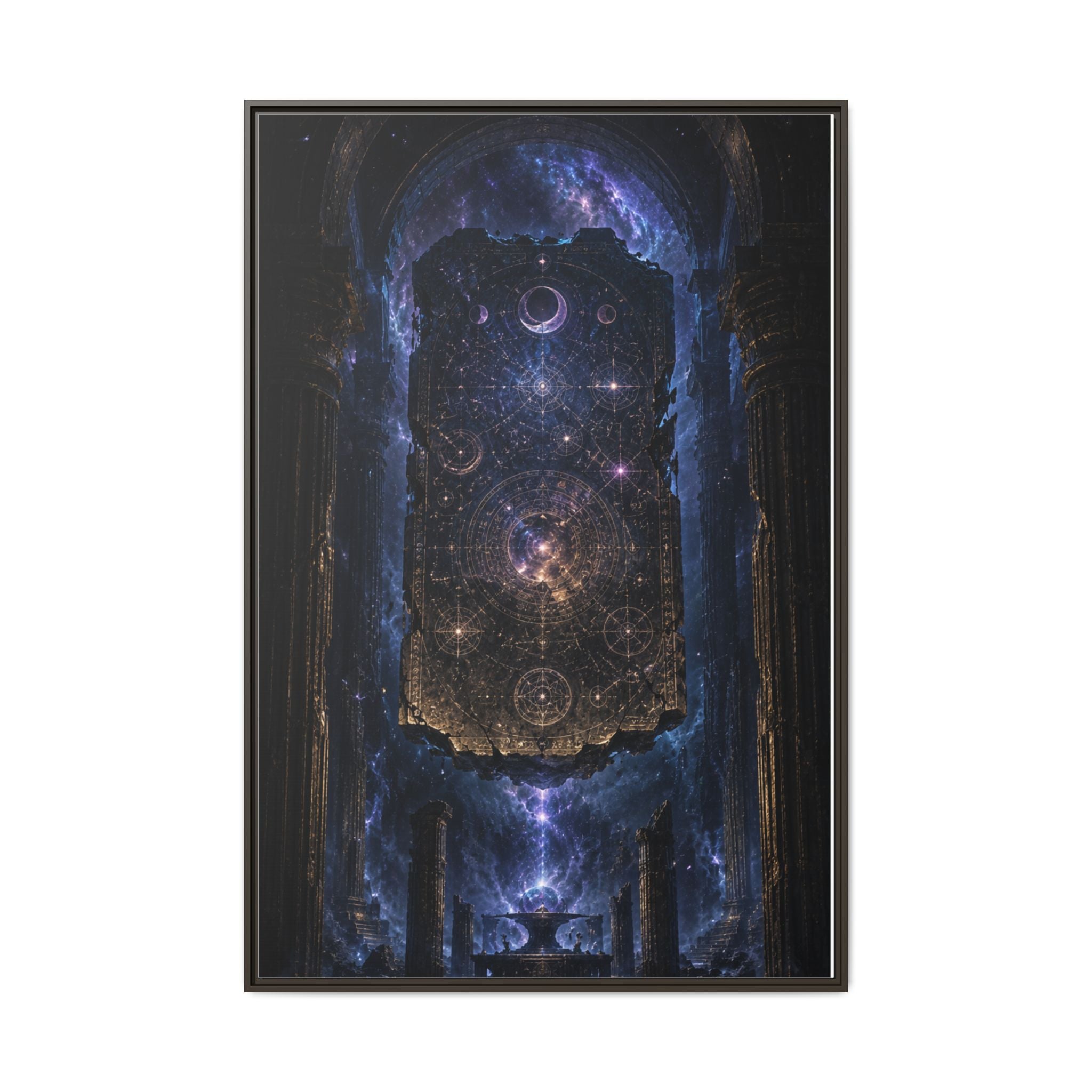 Framed Matte Canvas Wall Art — Cosmic Cathedral Galaxy Print