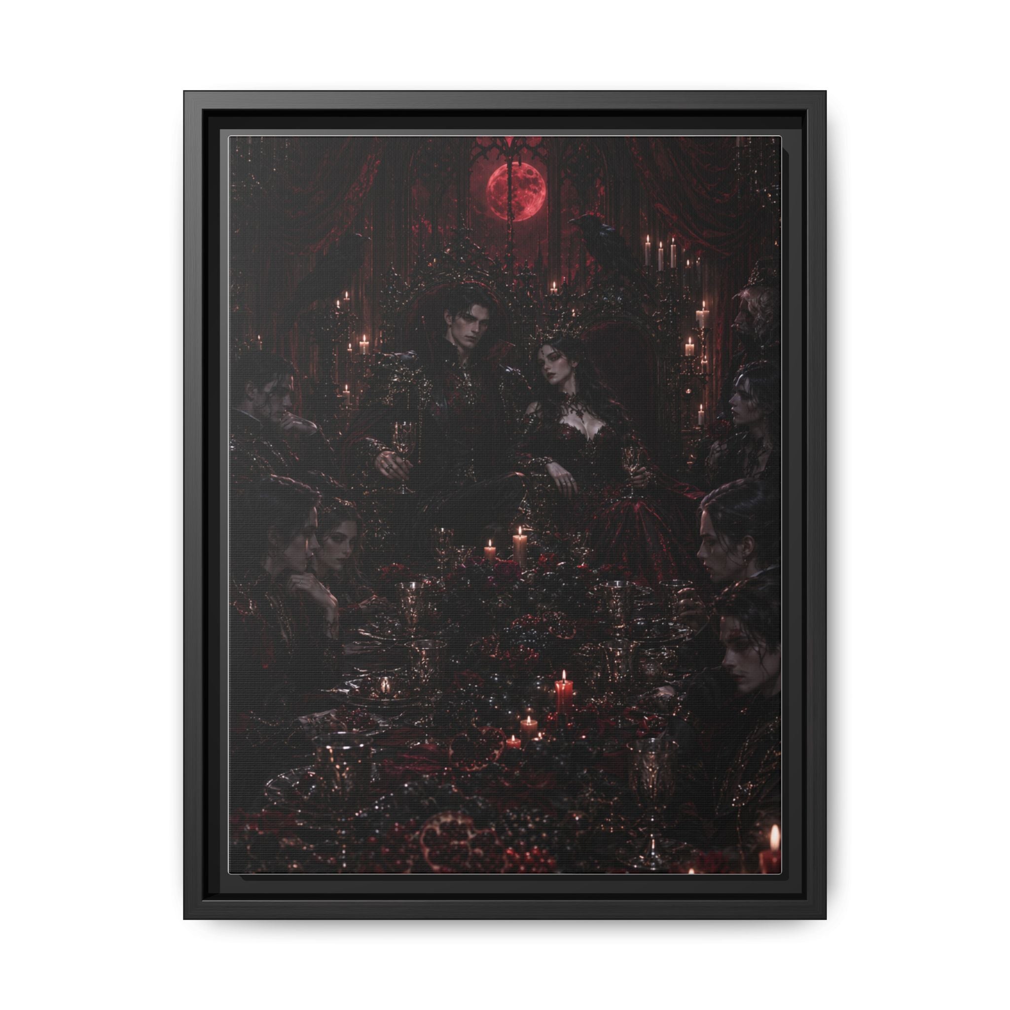 Gothic Victorian Dinner Party Matte Framed Canvas