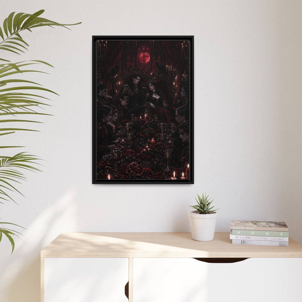 Gothic Victorian Dinner Party Matte Framed Canvas