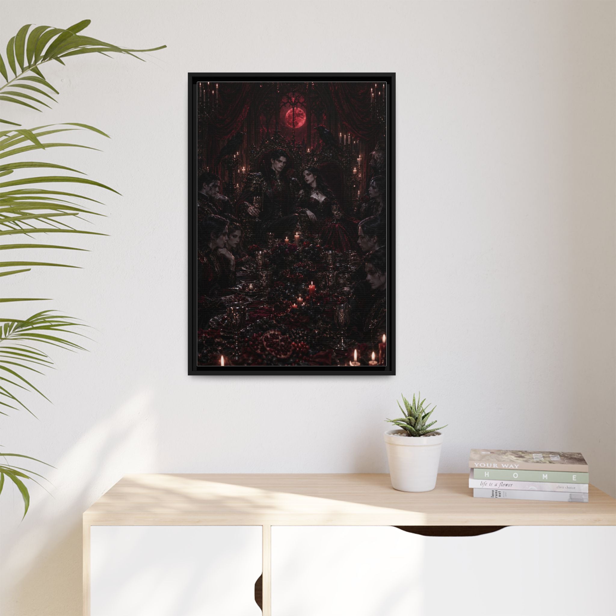 Gothic Victorian Dinner Party Matte Framed Canvas