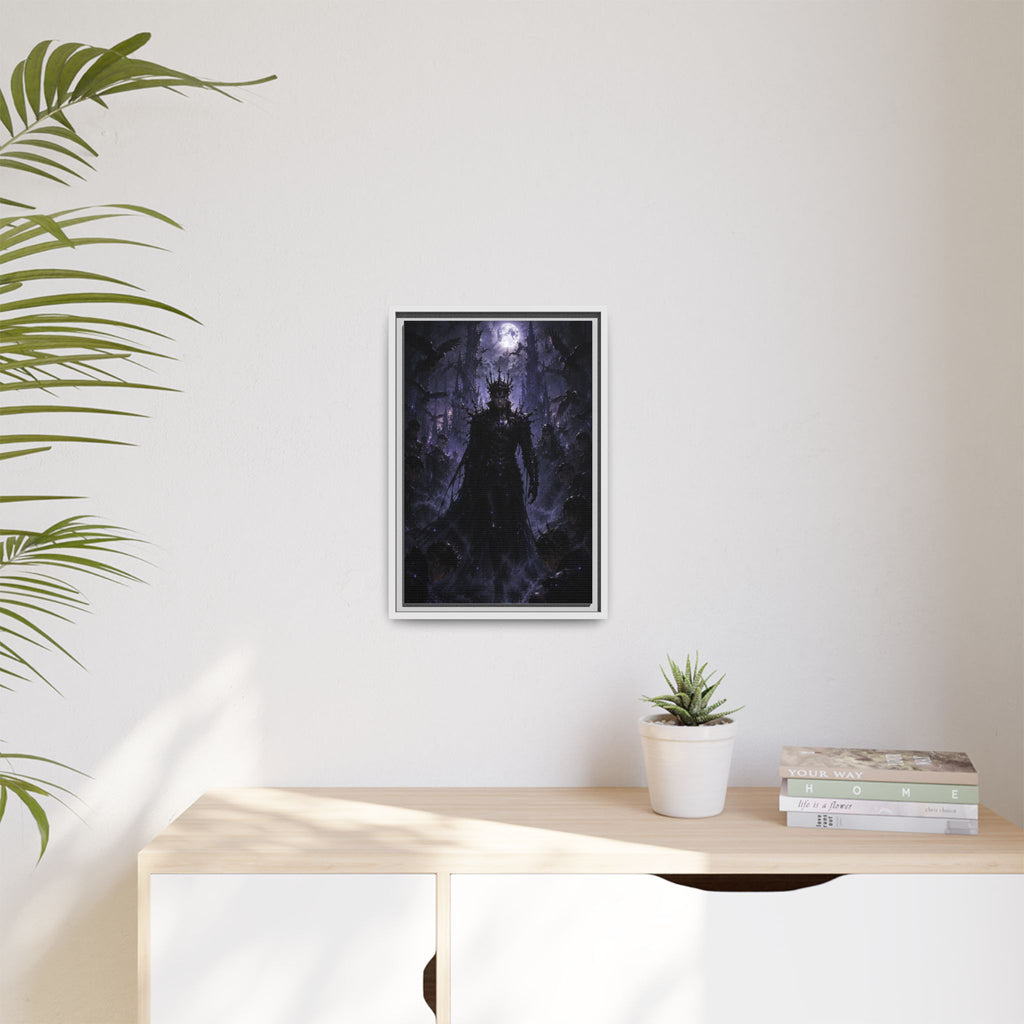Dark King Matte Canvas Framed Print — Gothic Fantasy Wall Art